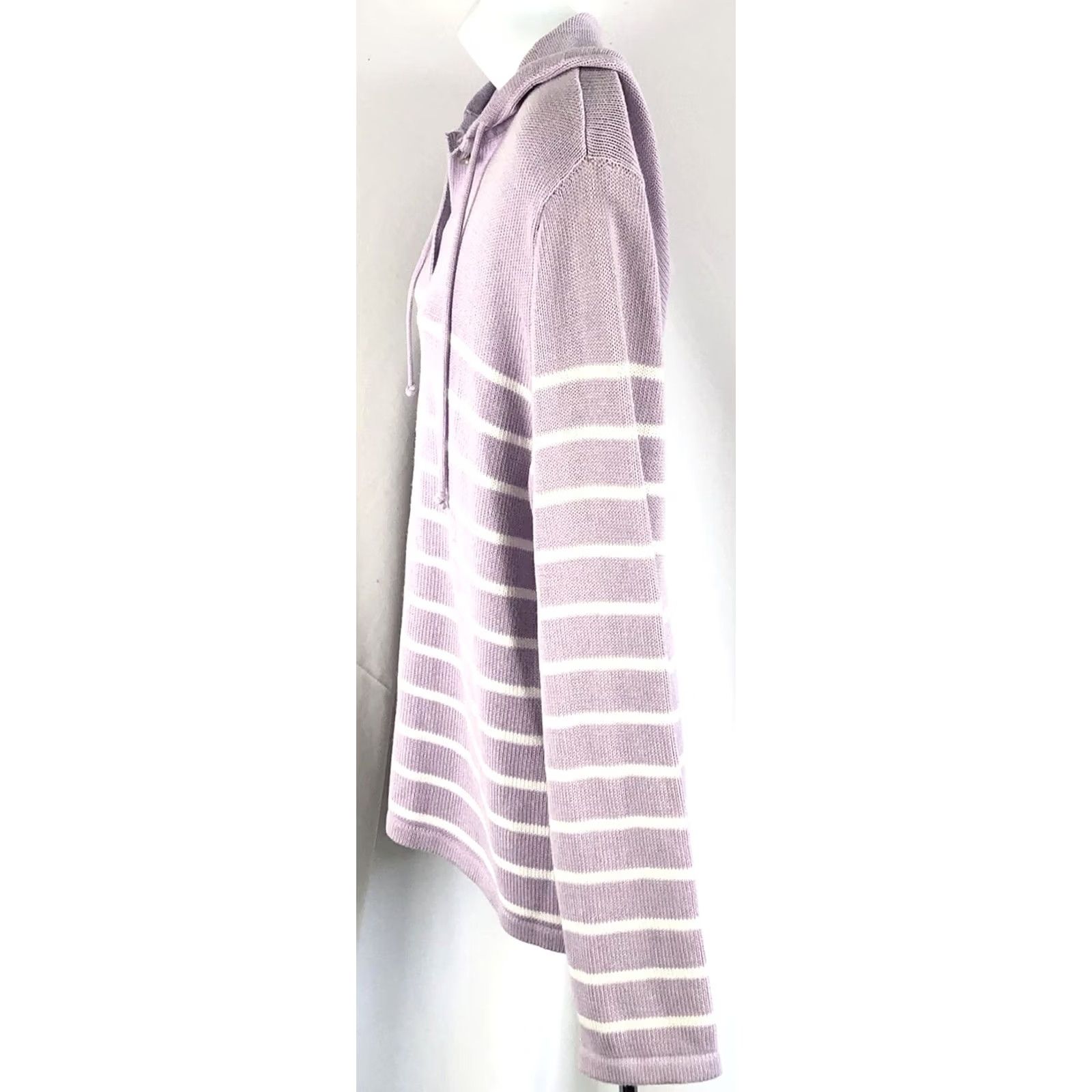 Liz Claiborne Niki Taylor cardigan sweater hoodie L purple stripe buttonup cottage academia Womens Cardigan L Purple Stripe Buttonup Size L / US 10 / IT 46 - 2 Thumbnail
