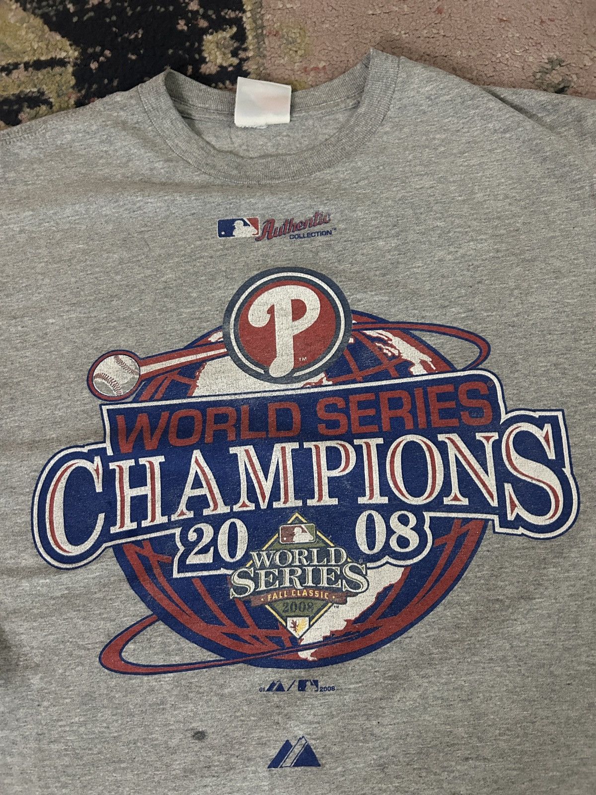 Majestic 2008 Philadelphia Phillies World Series T Shirt Size US L / EU 52-54 / 3 - 2 Thumbnail