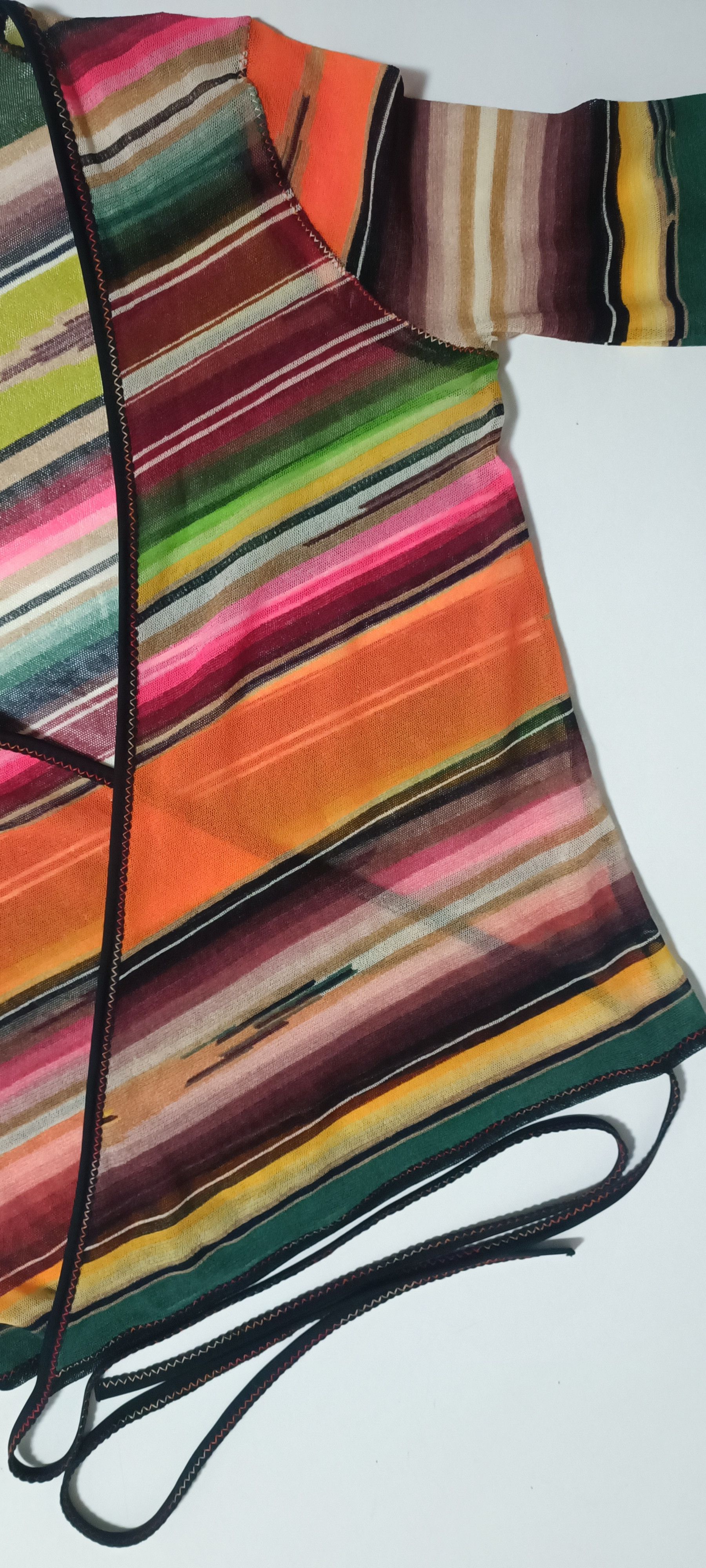 Jean Paul Gaultier SS2005 - Multicolor stripes mesh Crop top Size XS / US 0-2 / IT 36-38 - 10 Thumbnail