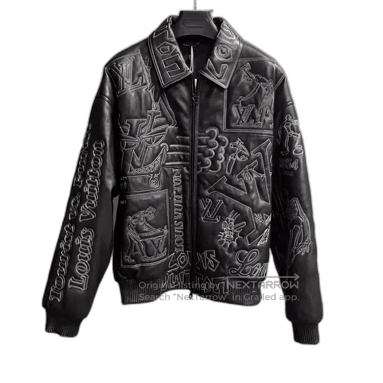 Louis Vuitton Black Embroidered Pilot Jacket.