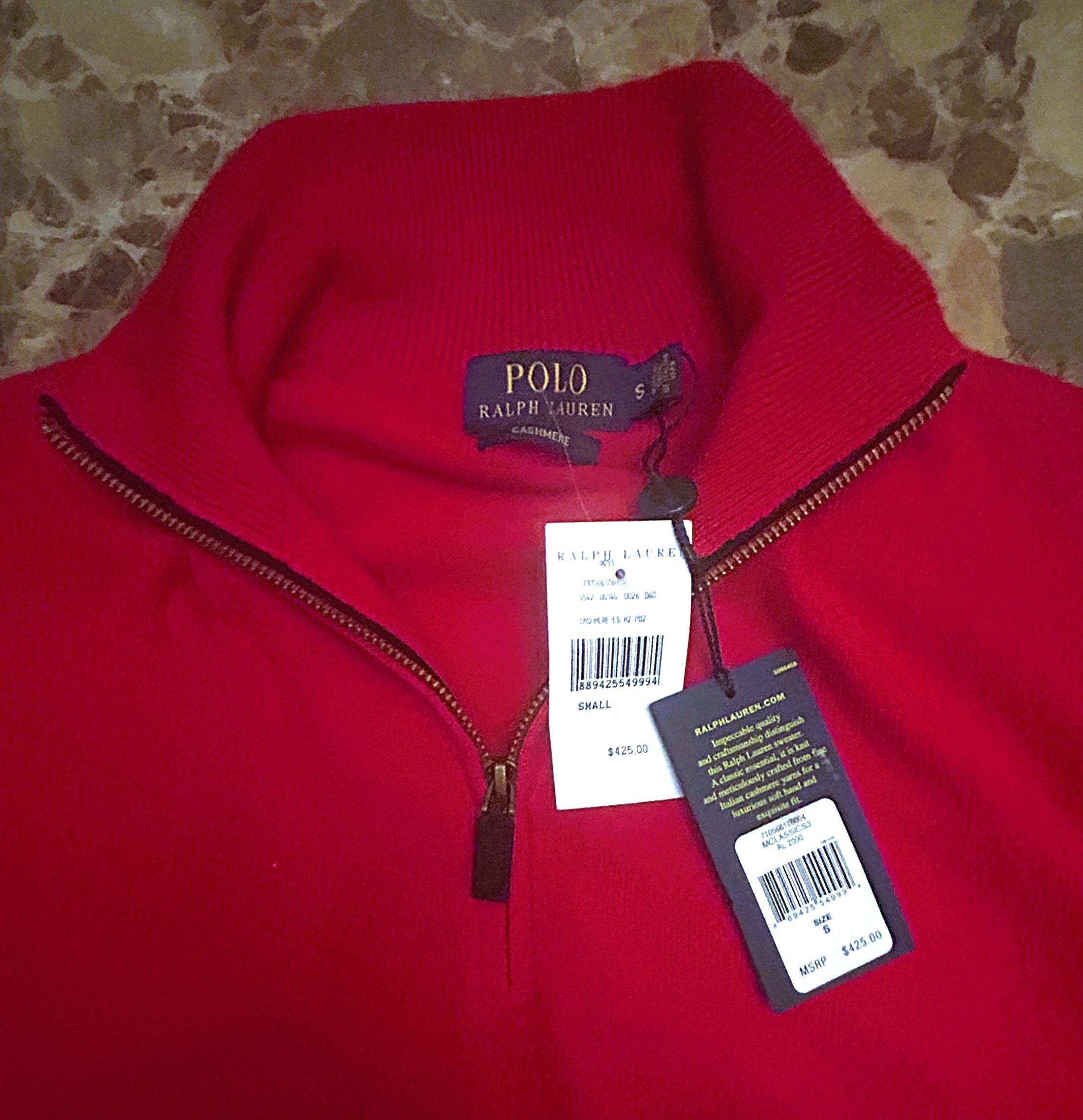 Polo Ralph Lauren Polo Ralph Lauren Cashmere 1/4 Zip Sweater Red Small Size US S / EU 44-46 / 1 - 2 Thumbnail