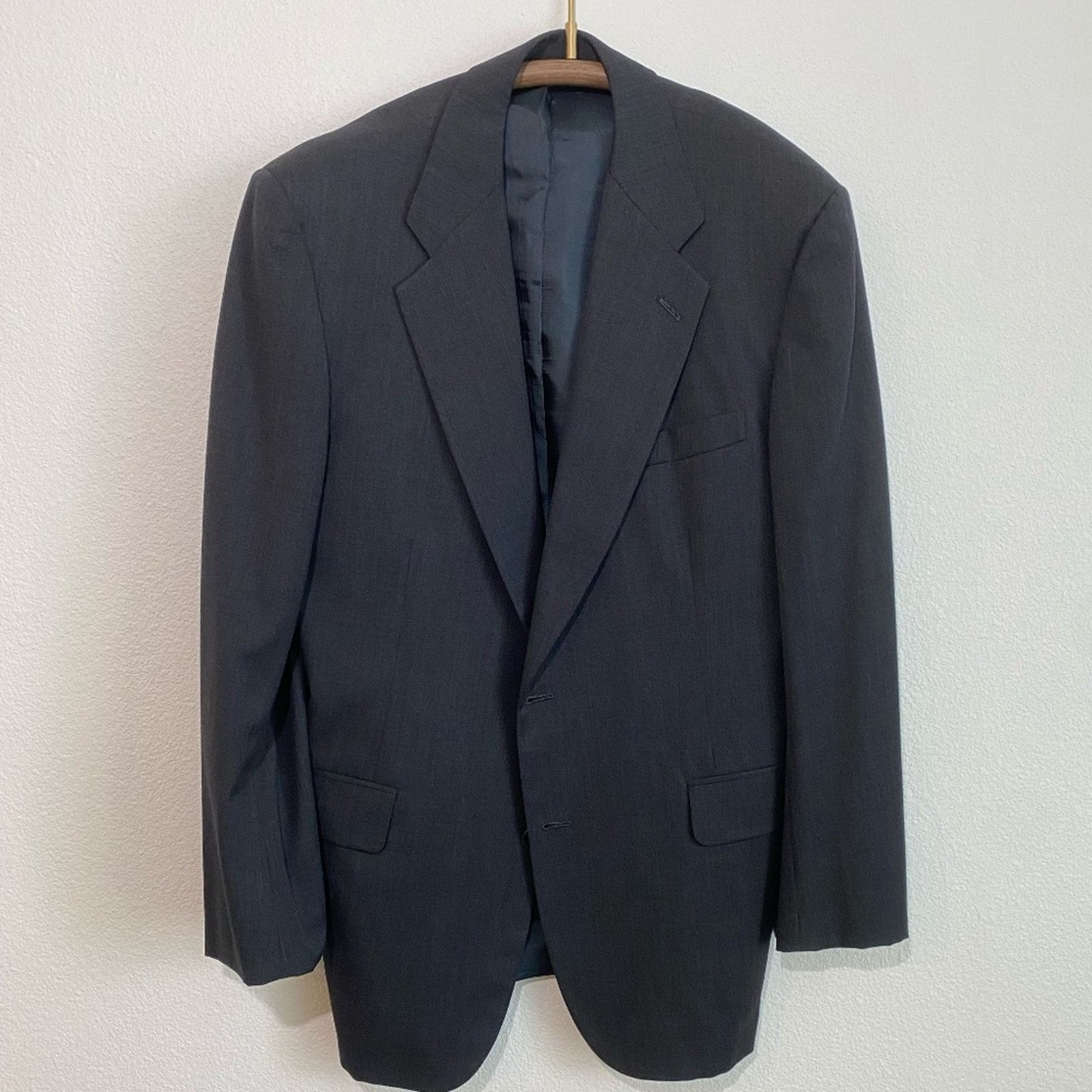 Brooks Brothers Brooks Brothers Men's Charcoal Black Wool Blazer - 42R Size 42R - 2 Thumbnail