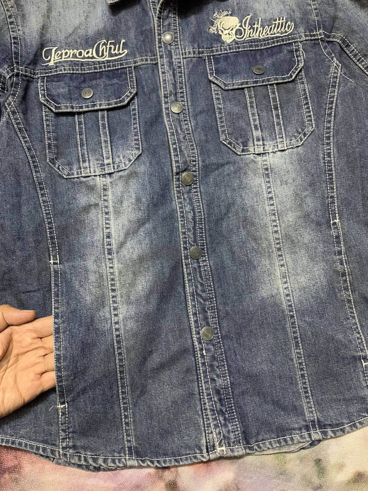 In The Attic In the Attic Washed Dirty Denim Shirt Share Spirit Goa LGB Size US M / EU 48-50 / 2 - 10 Thumbnail