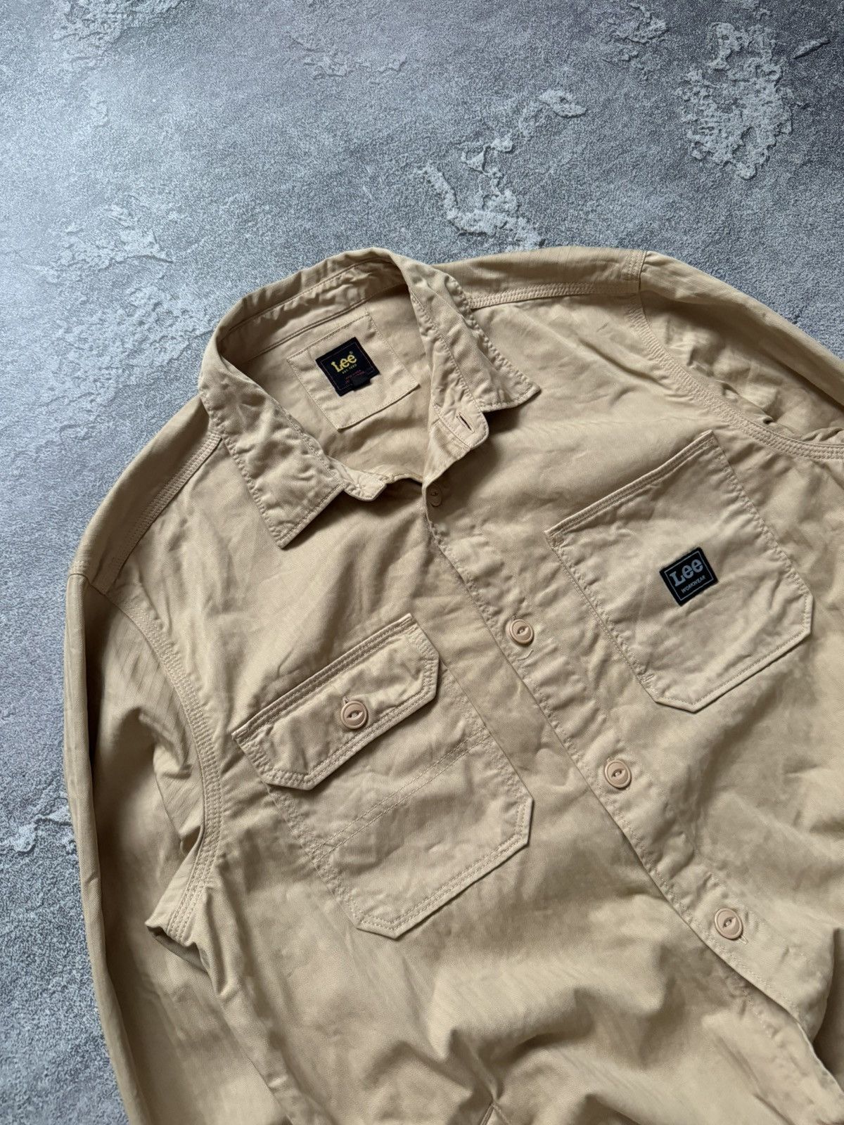 Lee × Vintage Lee workwear beige cargo shirt overshirt button up jacket Size US M / EU 48-50 / 2 - 2 Thumbnail