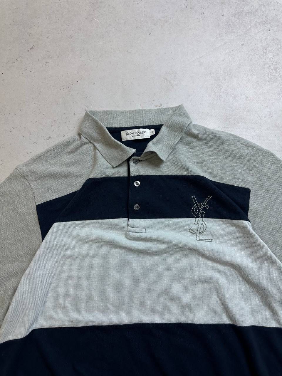 Vintage Vintage YSL Yves Saint Laurent Big Logo Polo Shirt XL Size US XL / EU 56 / 4 - 3 Thumbnail