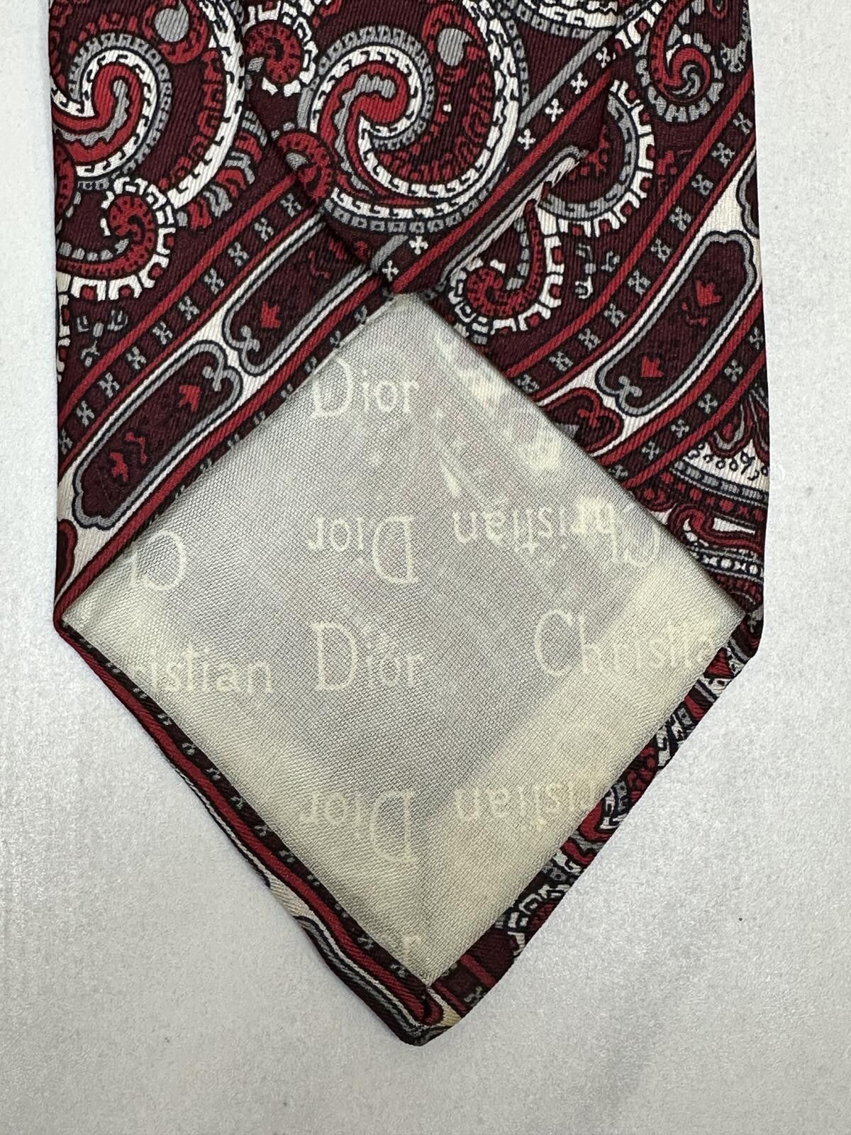 Christian Dior Monsieur Vintage Christian Dior Cravates silk tie burgundy paisley Size ONE SIZE - 2 Thumbnail