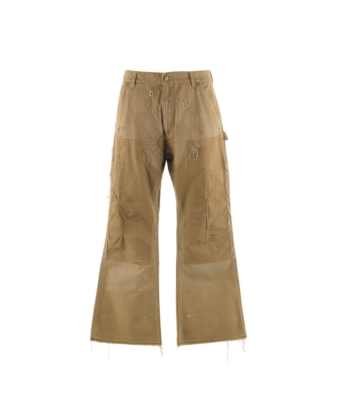 Saint Michael o1mle0326 Double Denim Knee Trousers in Neutrals Size US 34 / EU 50 - 1 Preview