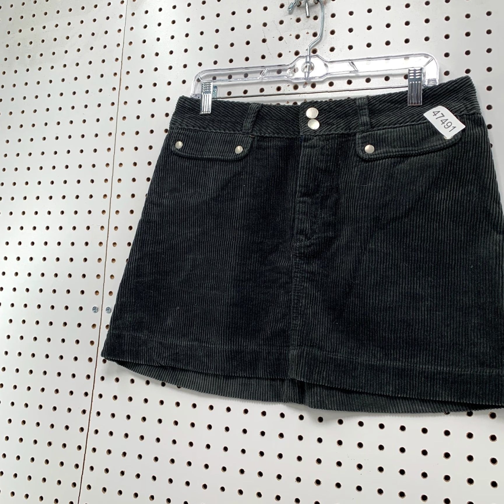 Abercrombie & Fitch Abercrombie & Fitch Corduroy A-Line Skirt Womens 10 Black 100% Cotton 32x16 Shrt Casual Women Size 32" / US 10 / IT 46 - 4 Thumbnail