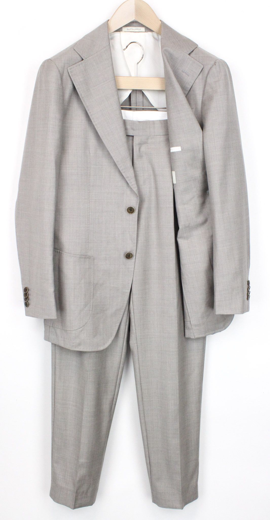 image of Suitsupply Havana Uk36R Slim Fit Wool Super 110's Grey Suit 71215, Men's