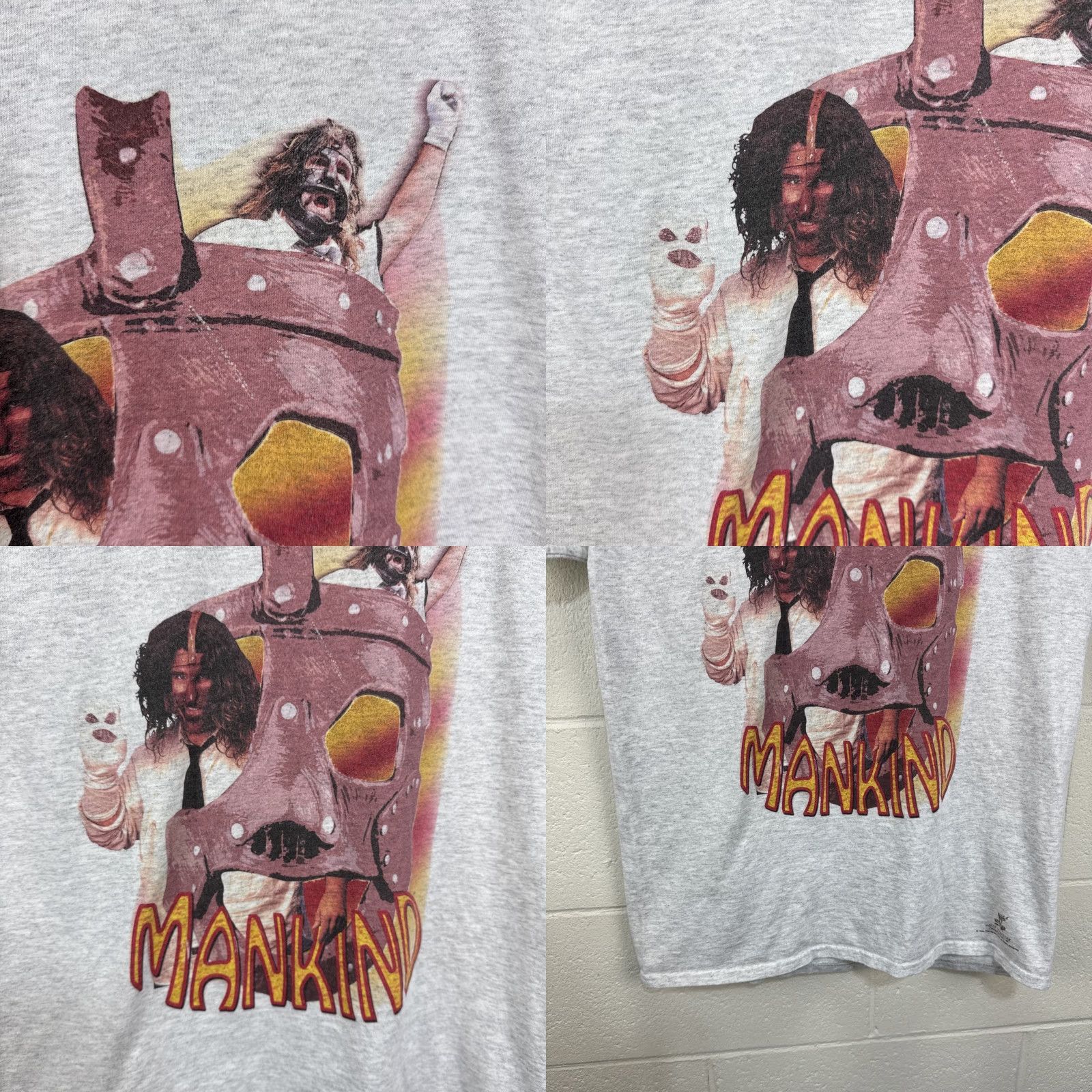 Vintage VINTAGE WWF Attitude 1999 Mankind Wrestling T Shirt Shirt Unisex Adults M Gray 90s Sports Wrestling Graphic Tee Mens Size US M / EU 48-50 / 2 - 8 Thumbnail