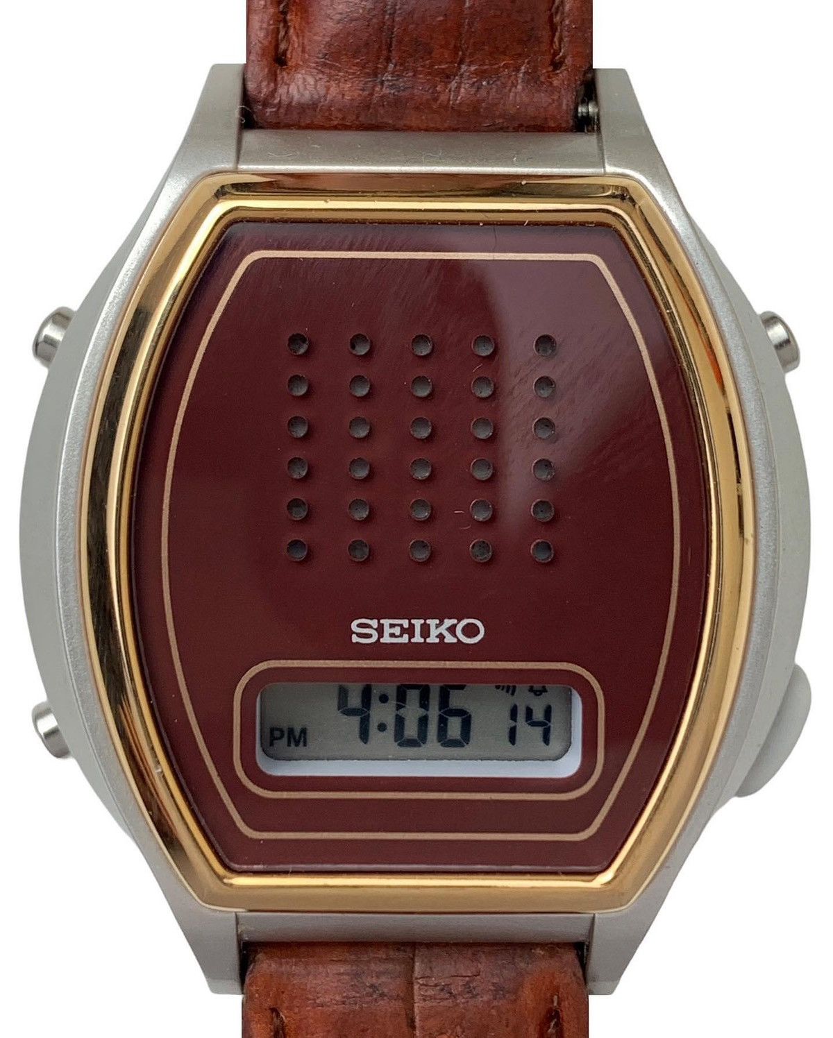 image of Seiko Audio Digital Watch in Brown, Men's