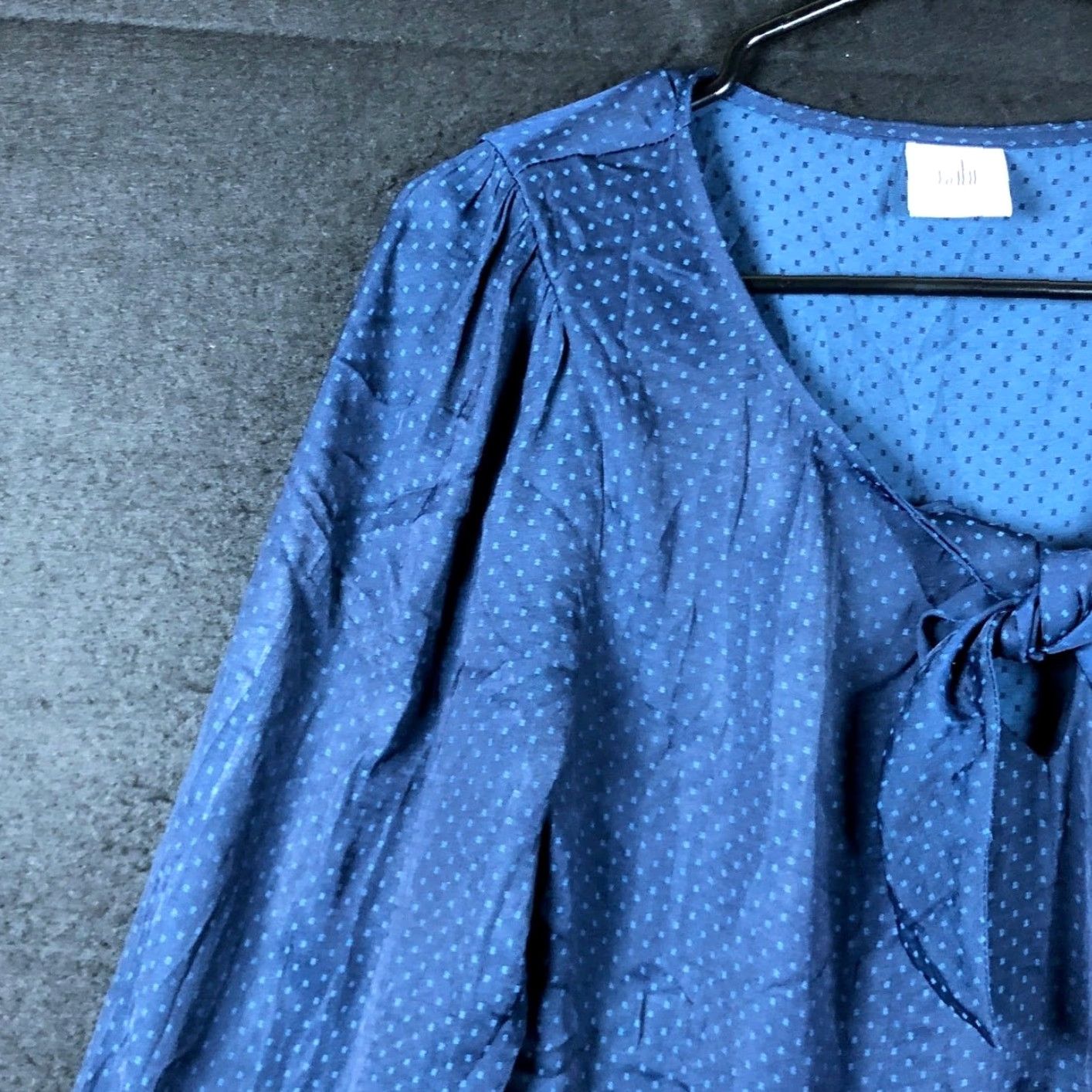 Vintage Cabi Blouse Womens Blue Dotted Front Tie Key Hole Long Sleeve Small Shirt Boho Casual Workwear Womens Size S / US 4 / IT 40 - 4 Thumbnail