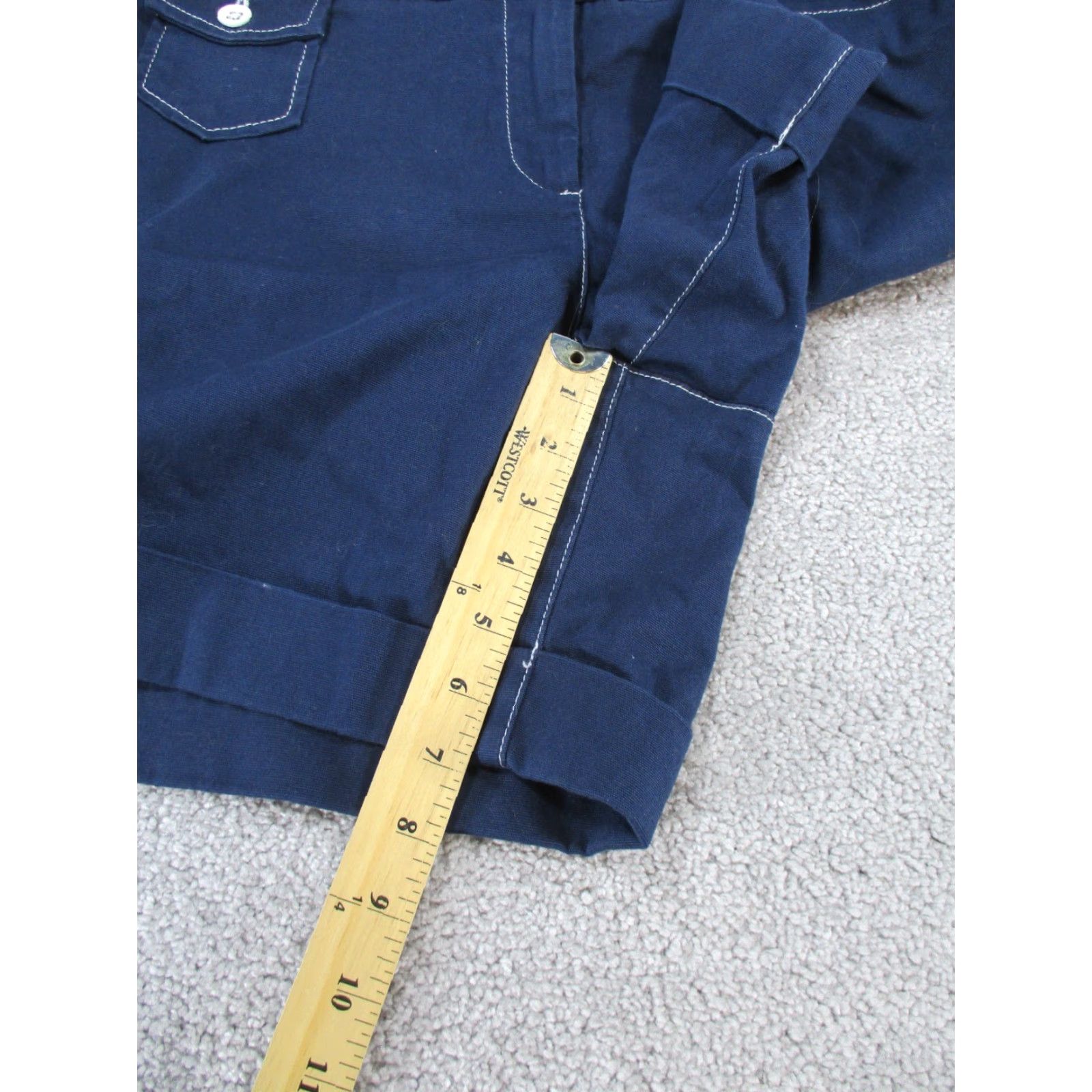 Vintage VINTAGE L.L.Bean Shorts Womens 16 Navy Blue Cotton Cuffed Size 38" / US 16 / IT 52 - 3 Thumbnail