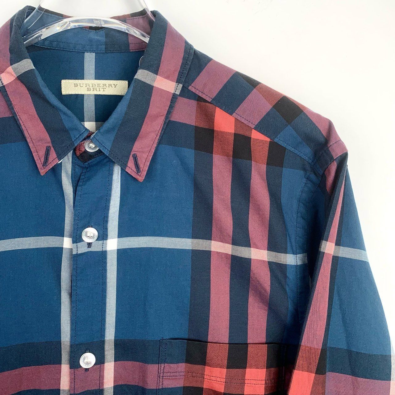 Burberry Burberry Brit Mens Plaid Long-Sleeve Shirt XS 100% Cotton Bl Size US XS / EU 42 / 0 - 5 Thumbnail