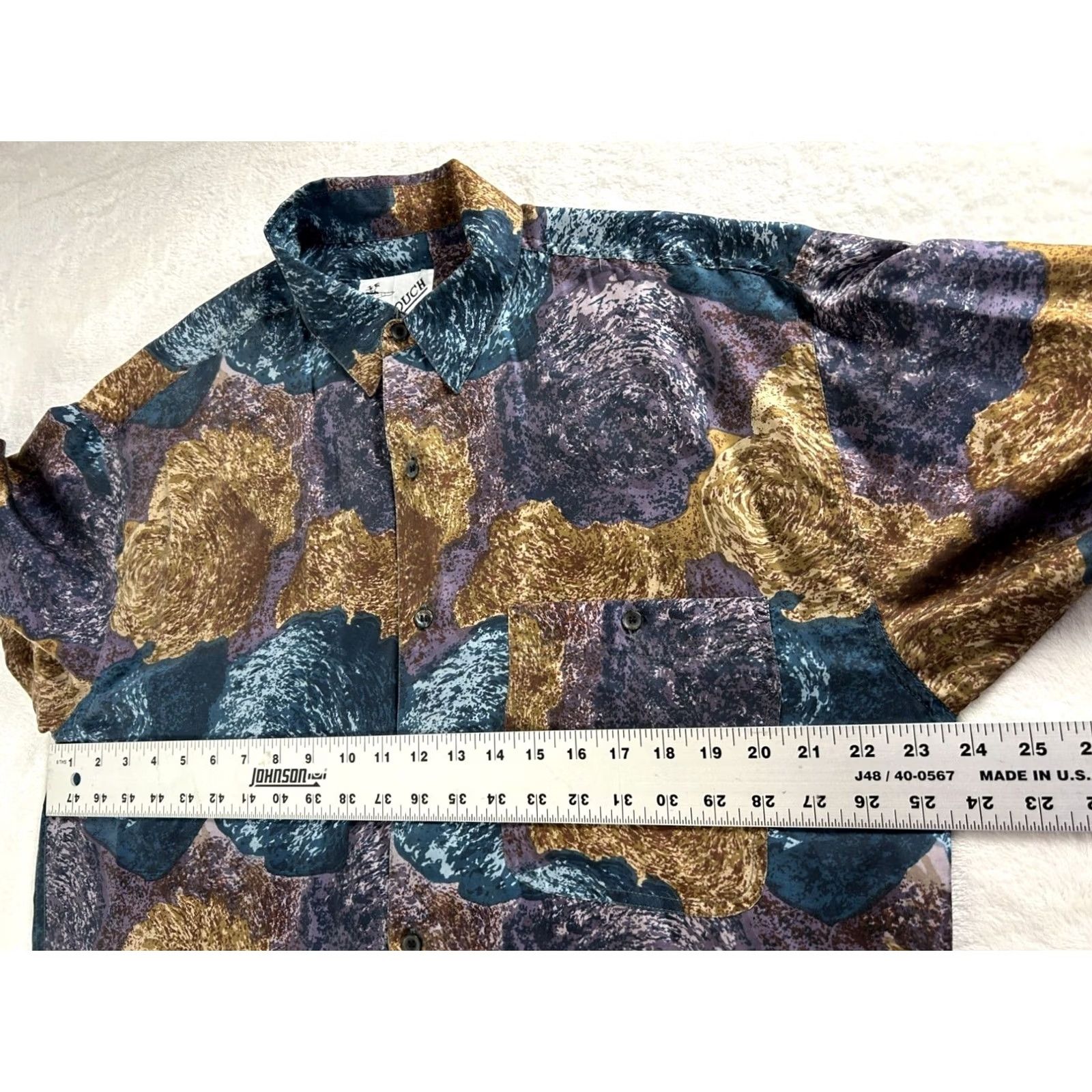 Vintage Vintage Goouch Mens 100% Silk Abstract Button Up Short Sleeve Shirt Medium Size US M / EU 48-50 / 2 - 7 Thumbnail