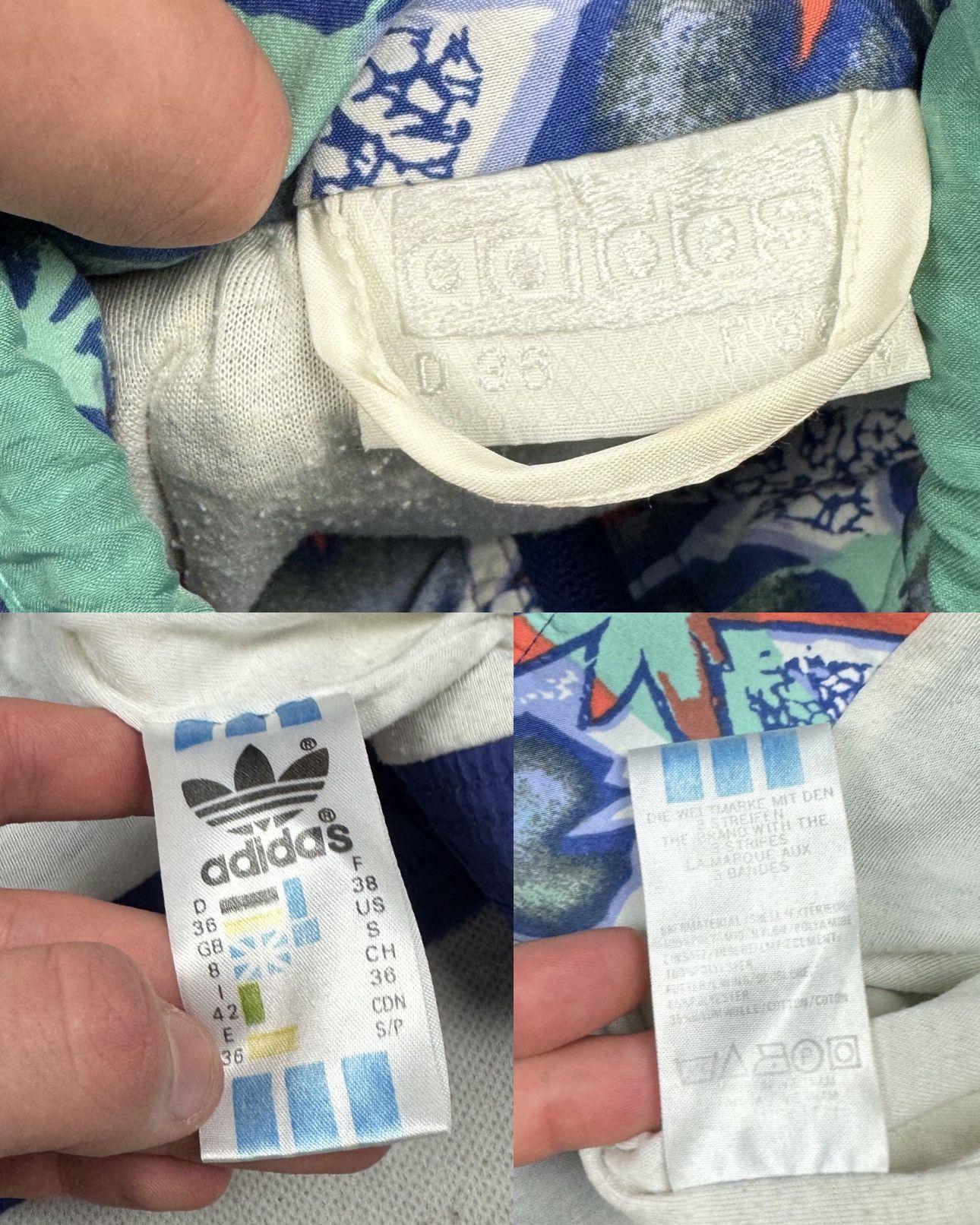 Adidas × Vintage Adidas Men's Blue Spellout Full Zip Windbreaker Jacket S Size US S / EU 44-46 / 1 - 2 Thumbnail