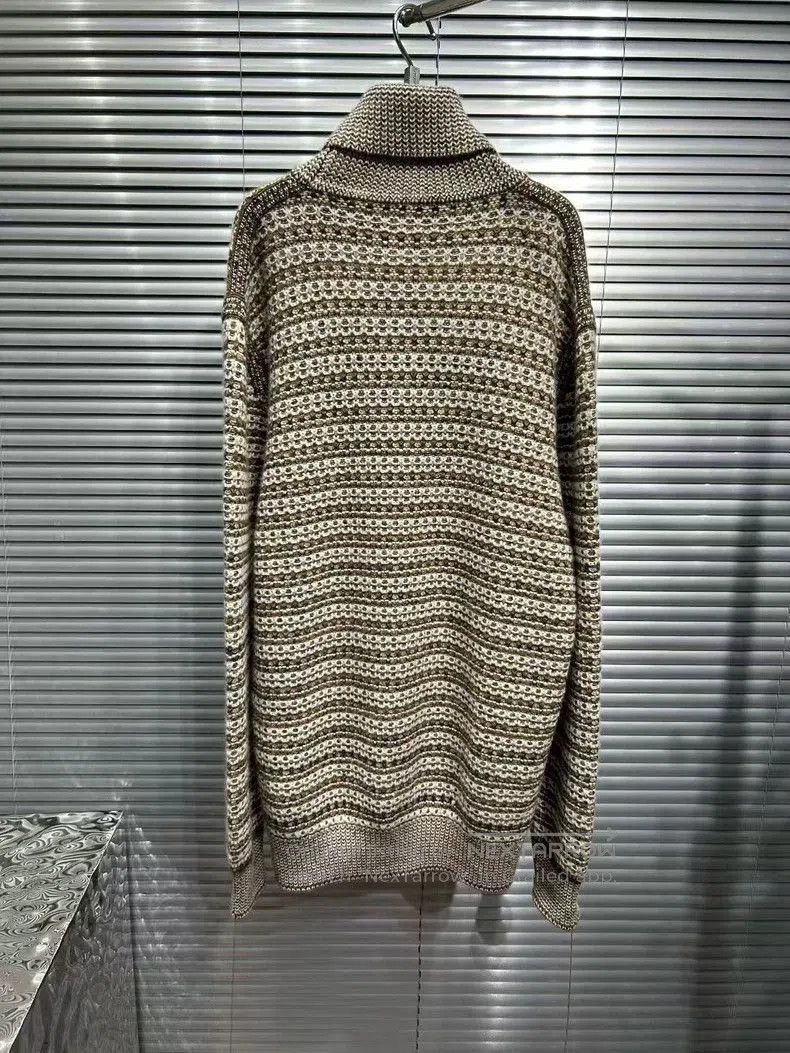 Loro Piana Loro Piana Brown Stripe Cashmere Sweater. Size US XXL / EU 58 / 5 - 2 Thumbnail