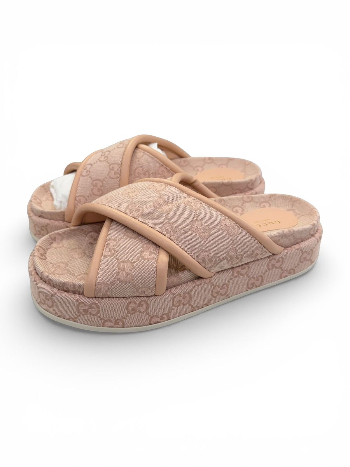Gucci Gucci Monogram Platform Slides Pink Size US 10 / IT 40 - 2 Thumbnail