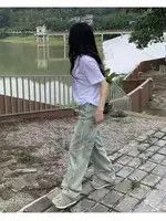 Other Green Boyfriend Jeans w Pockets Vintage-Style Size 28" / US 6 / IT 42 - 2 Thumbnail