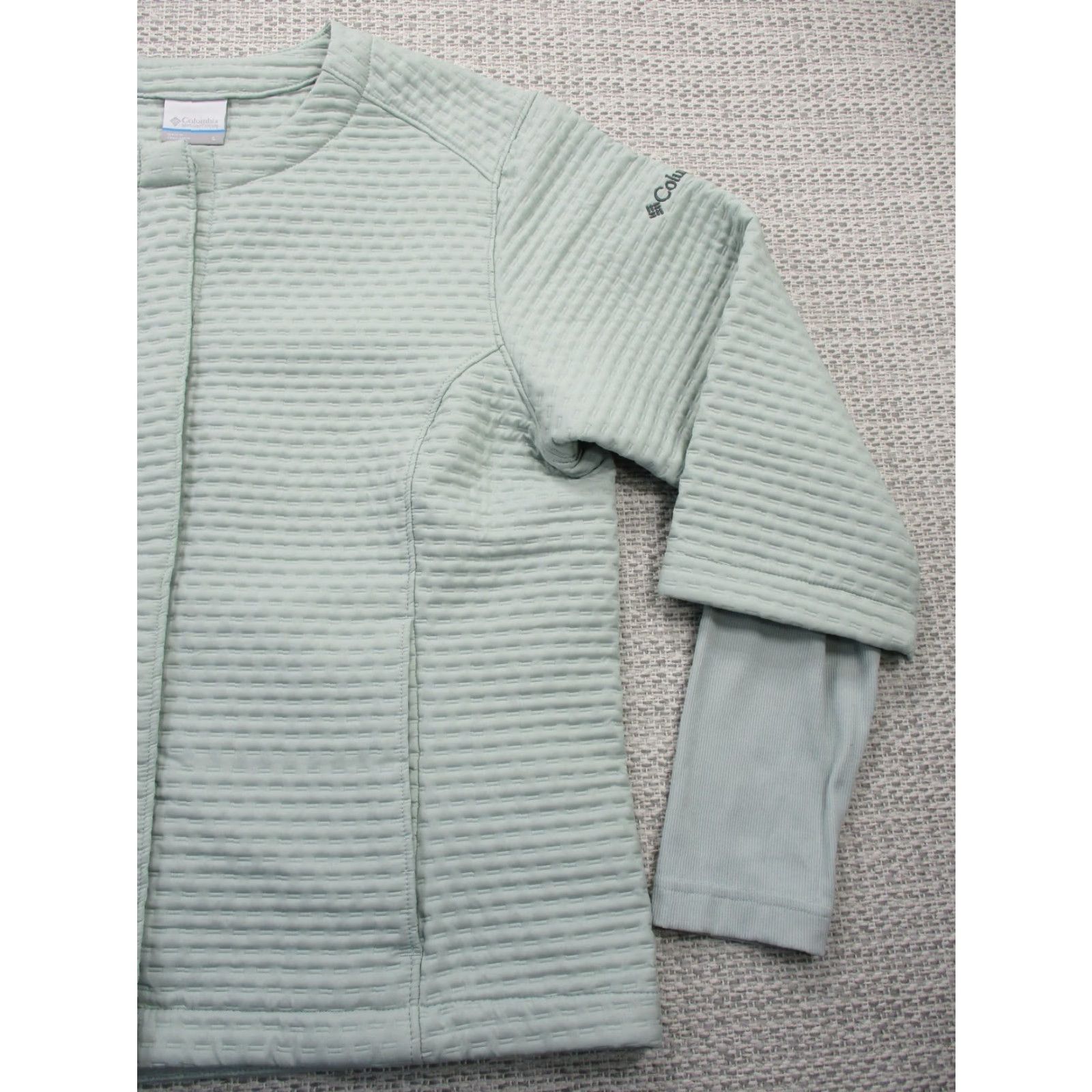 Doublet Columbia Jacket Womens Large Light Green Double Sleeve Textured Snap Up Size L / US 10 / IT 46 - 3 Thumbnail