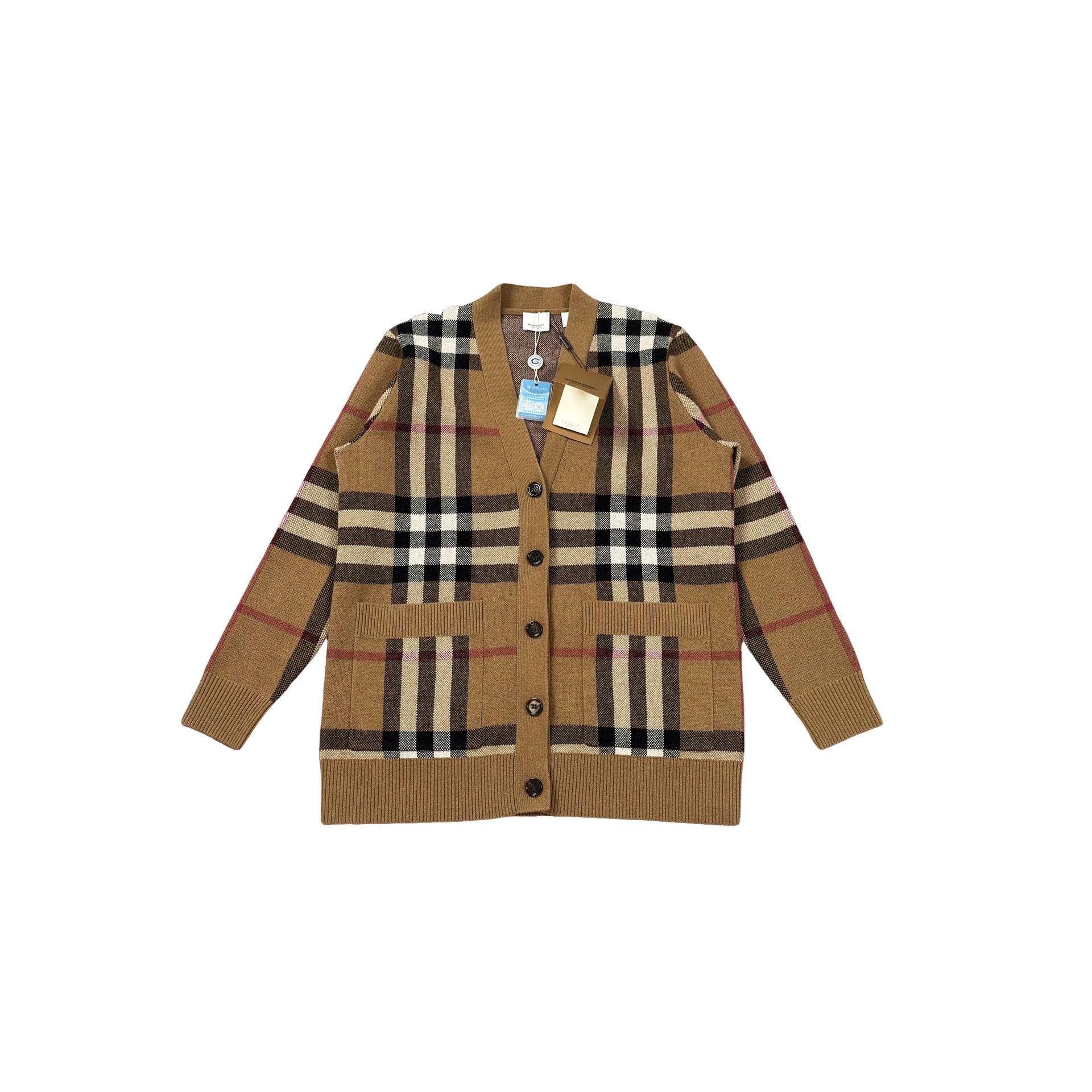 Burberry Burberry Check Cashmere Wool Cardigan Size M Size US M / EU 48-50 / 2 - 1 Thumbnail