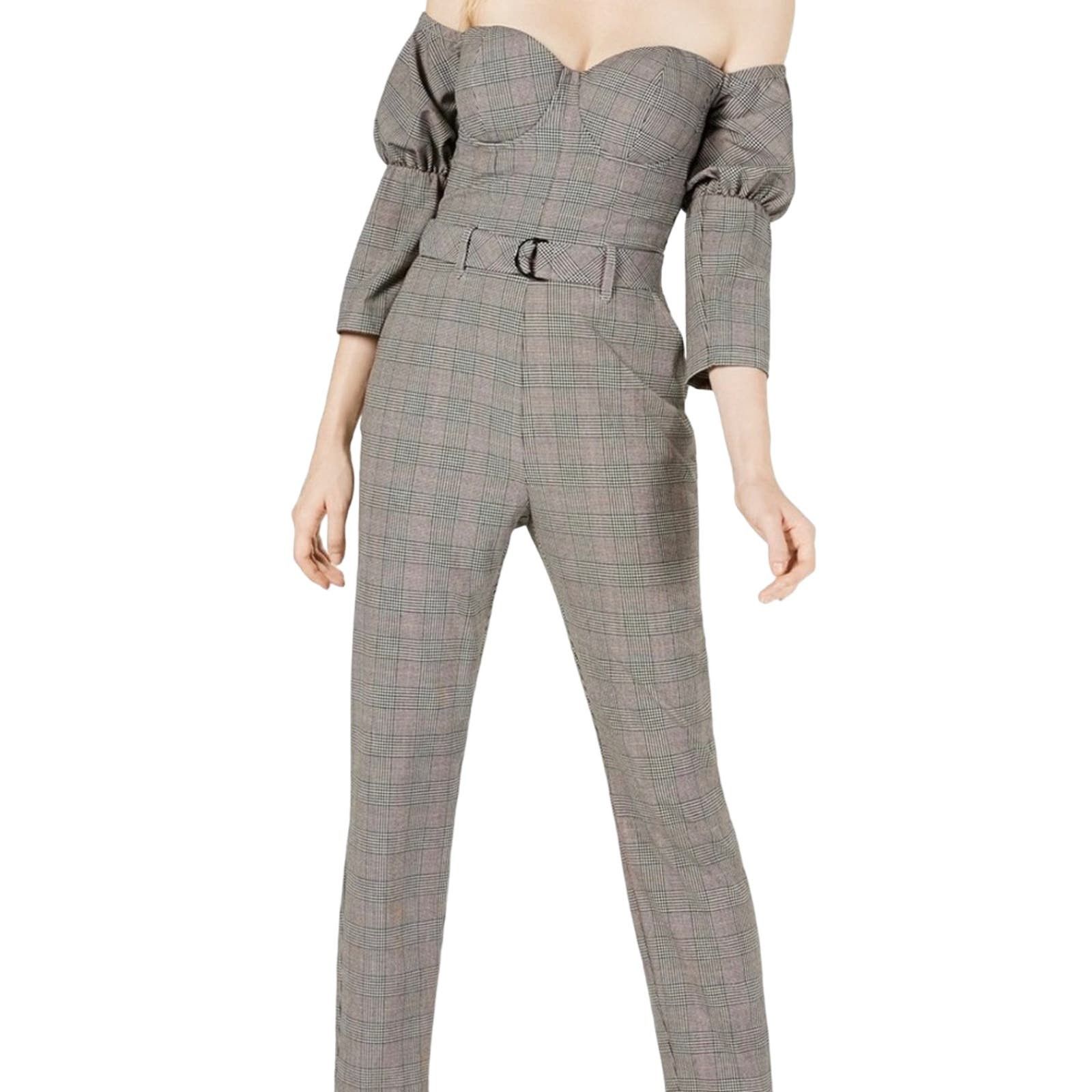 image of Guess Alexa Bustier Strapless Jumpsuit Women’S Size 8 in Grey, Women's