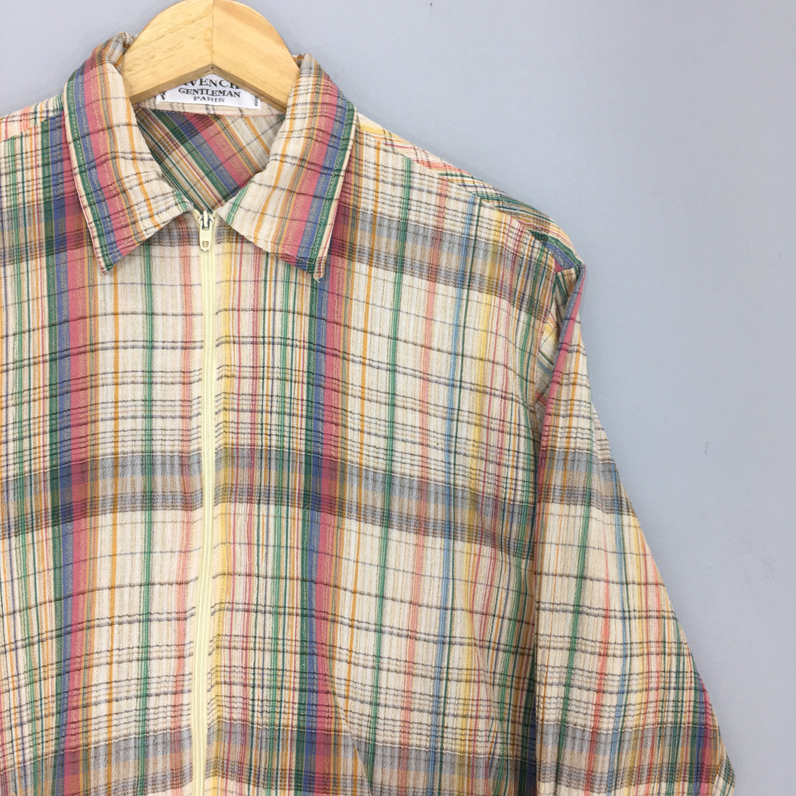 Givenchy × Vintage Vintage Givenchy Paris Checkered Cotton Jacket Medium Size US M / EU 48-50 / 2 - 2 Thumbnail