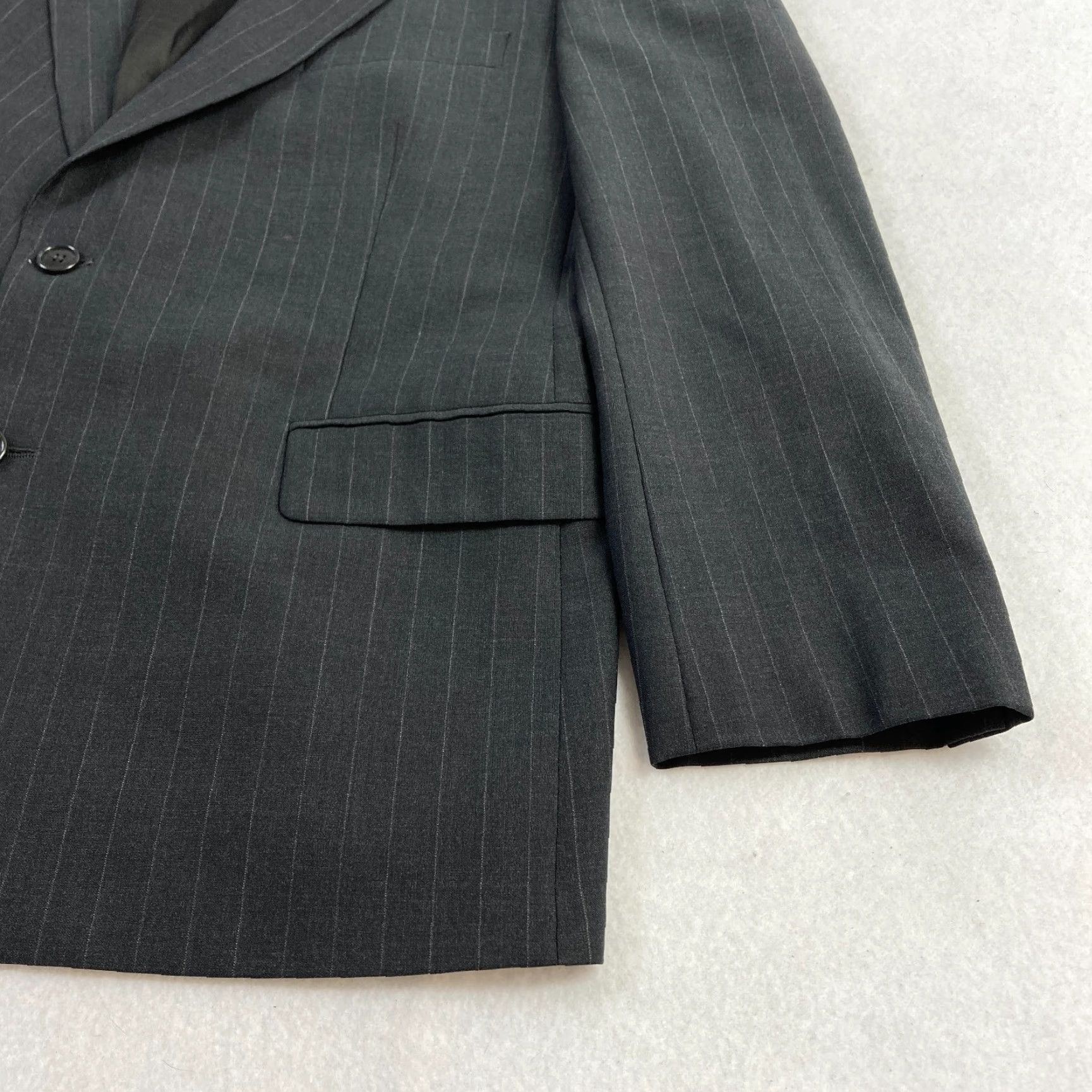 Brooks Brothers Brooks Brothers Brooksease Sport Coat Mens 44 S Black Striped Wool Blazer Lined Size 44R - 3 Thumbnail