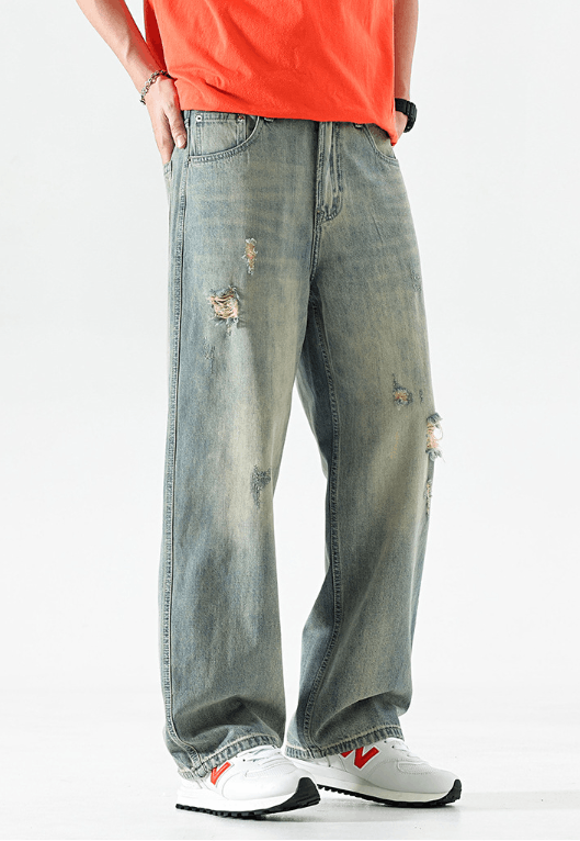 Japanese Brand American retro trend washed distressed street ripped jeans Size US 32 / EU 48 - 3 Thumbnail