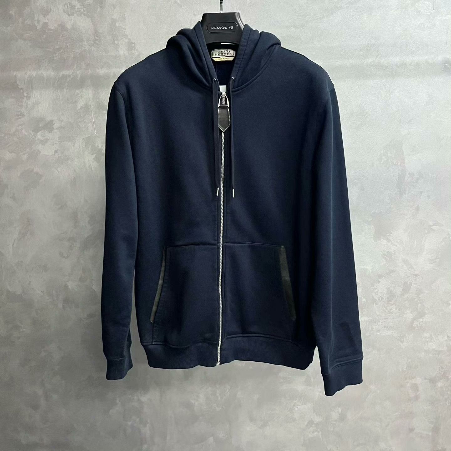 Hermes Hermes New Deep Blue Zip Hooded Sweatshirt Size US L / EU 52-54 / 3 - 1 Thumbnail