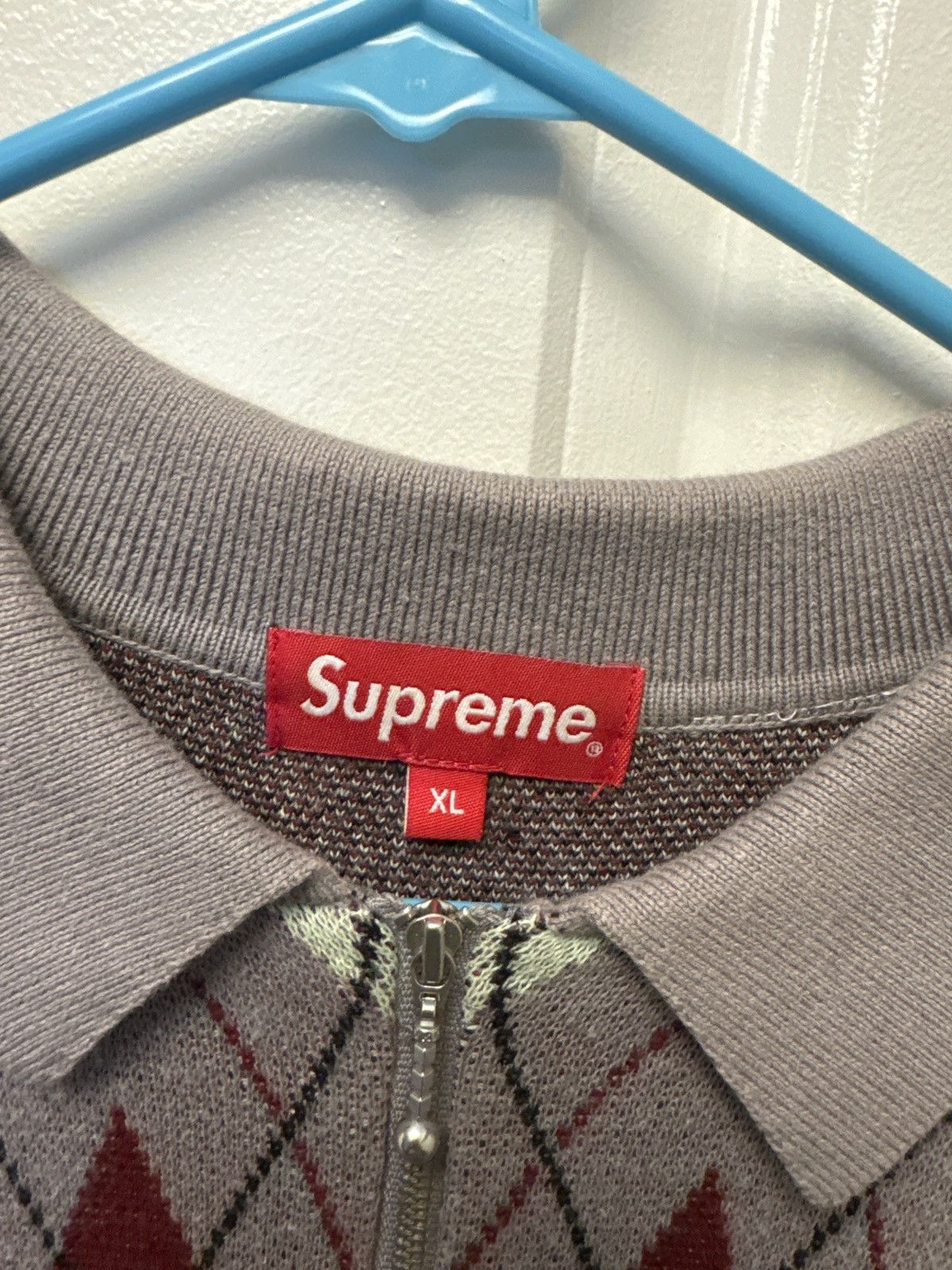 Supreme Supreme argyle polo grey Size US XL / EU 56 / 4 - 2 Thumbnail