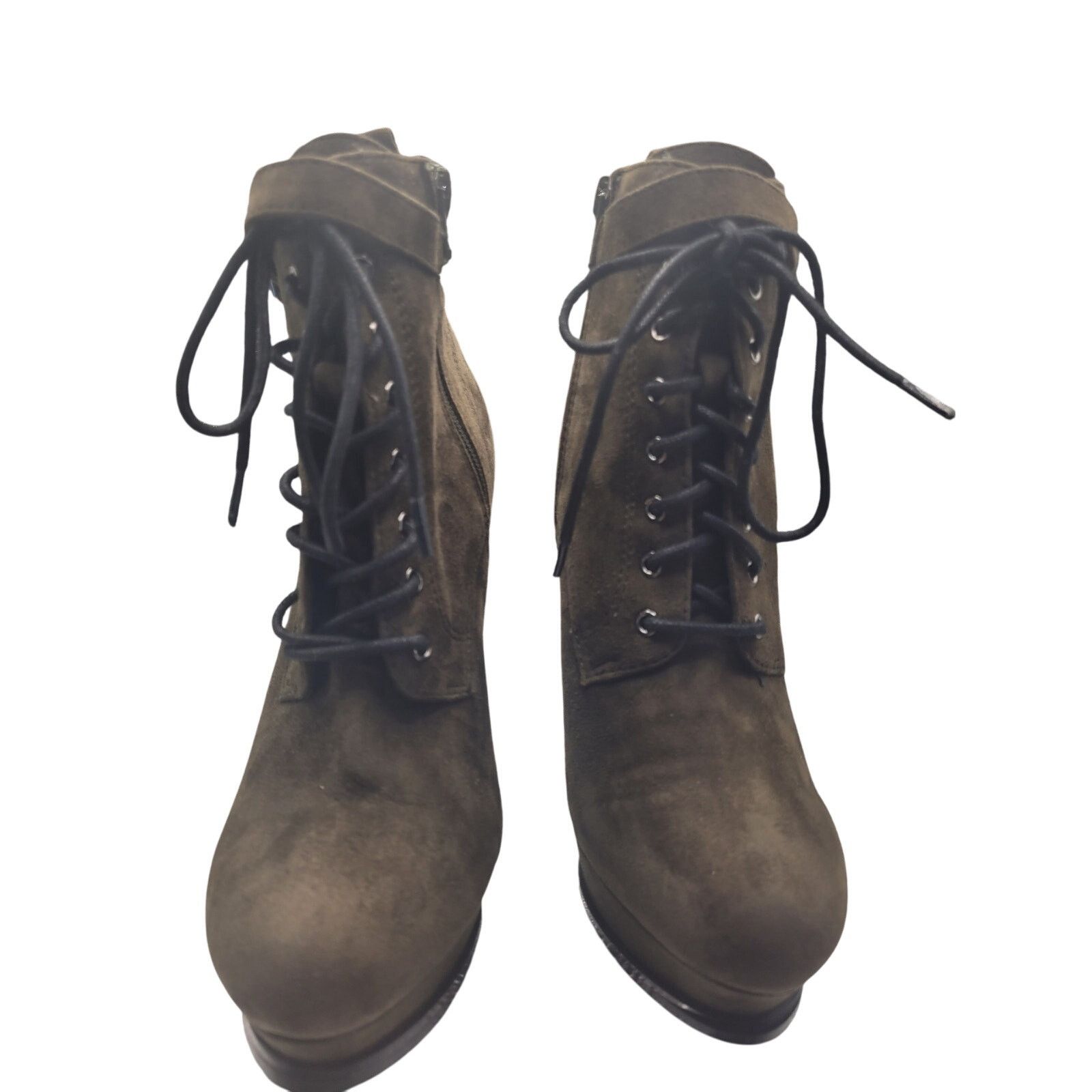 Aldo Aldo Olive Ankle Heel Boots Platform 5" heels Leather Sz 6.5 Size US 6.5 / IT 36.5 - 2 Thumbnail