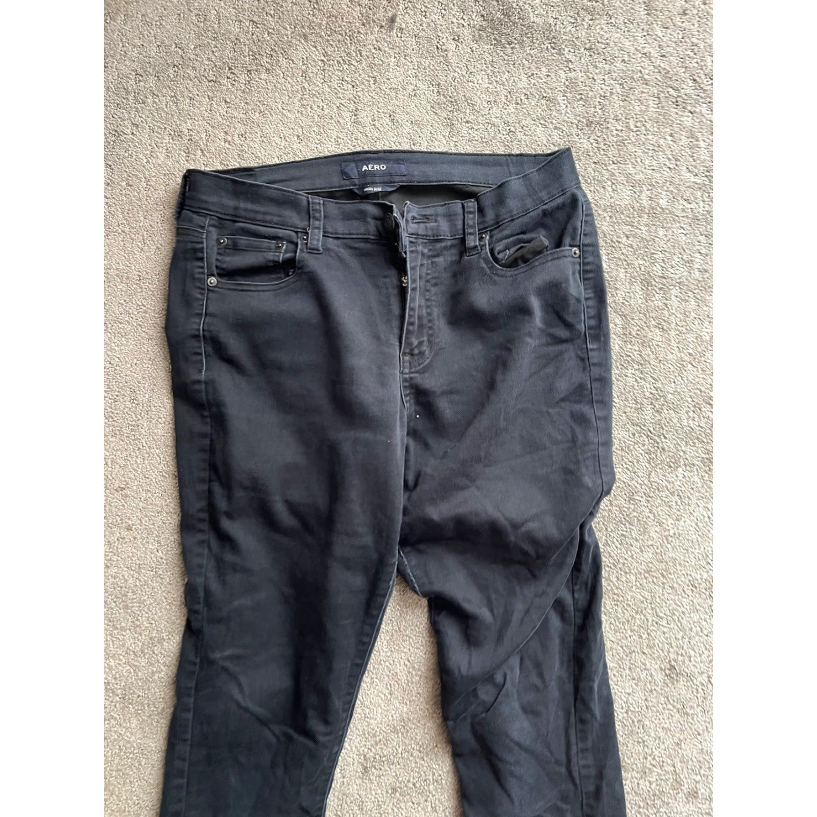 Vintage Aero Jeans Skinny High Rise Stretch Size 8 Black Women Long Size 30" / US 8 / IT 44 - 4 Thumbnail
