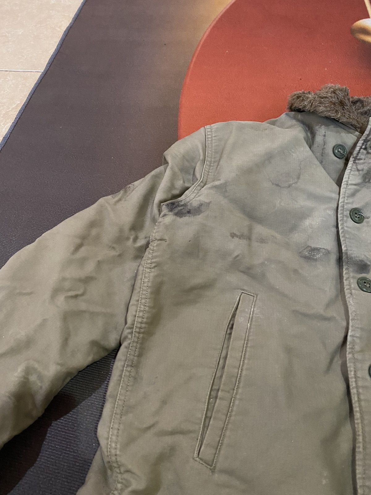 Vintage U.S. Navy N-1 Deck Jacket Olive Green Military Coat