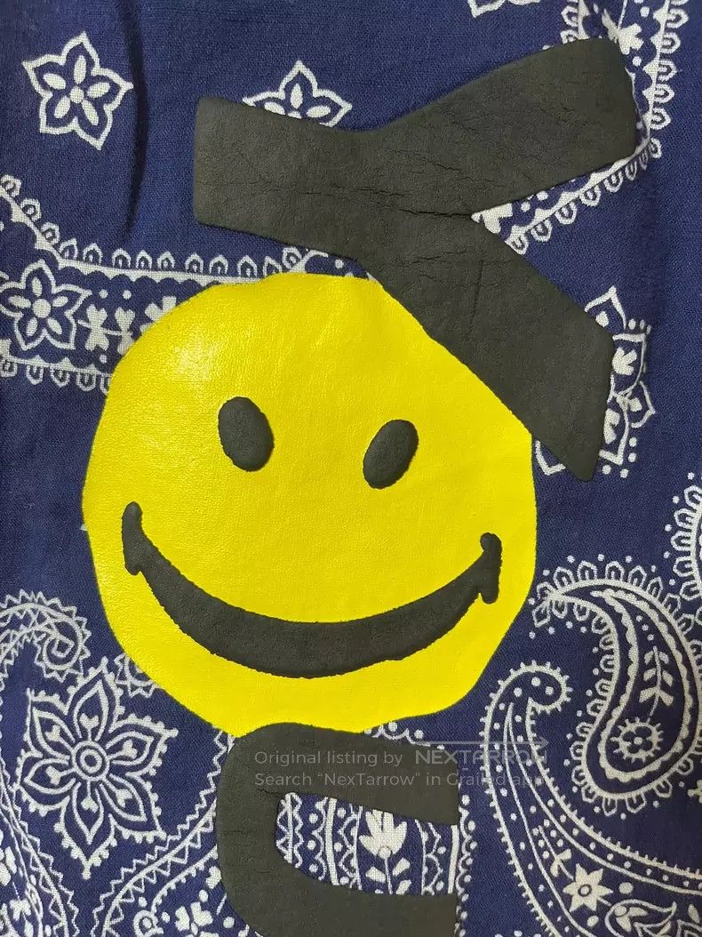 READYMADE Ready Made size 3 Smiling relief print blue antique cloth w Size US 40 / EU 56 - 3 Thumbnail