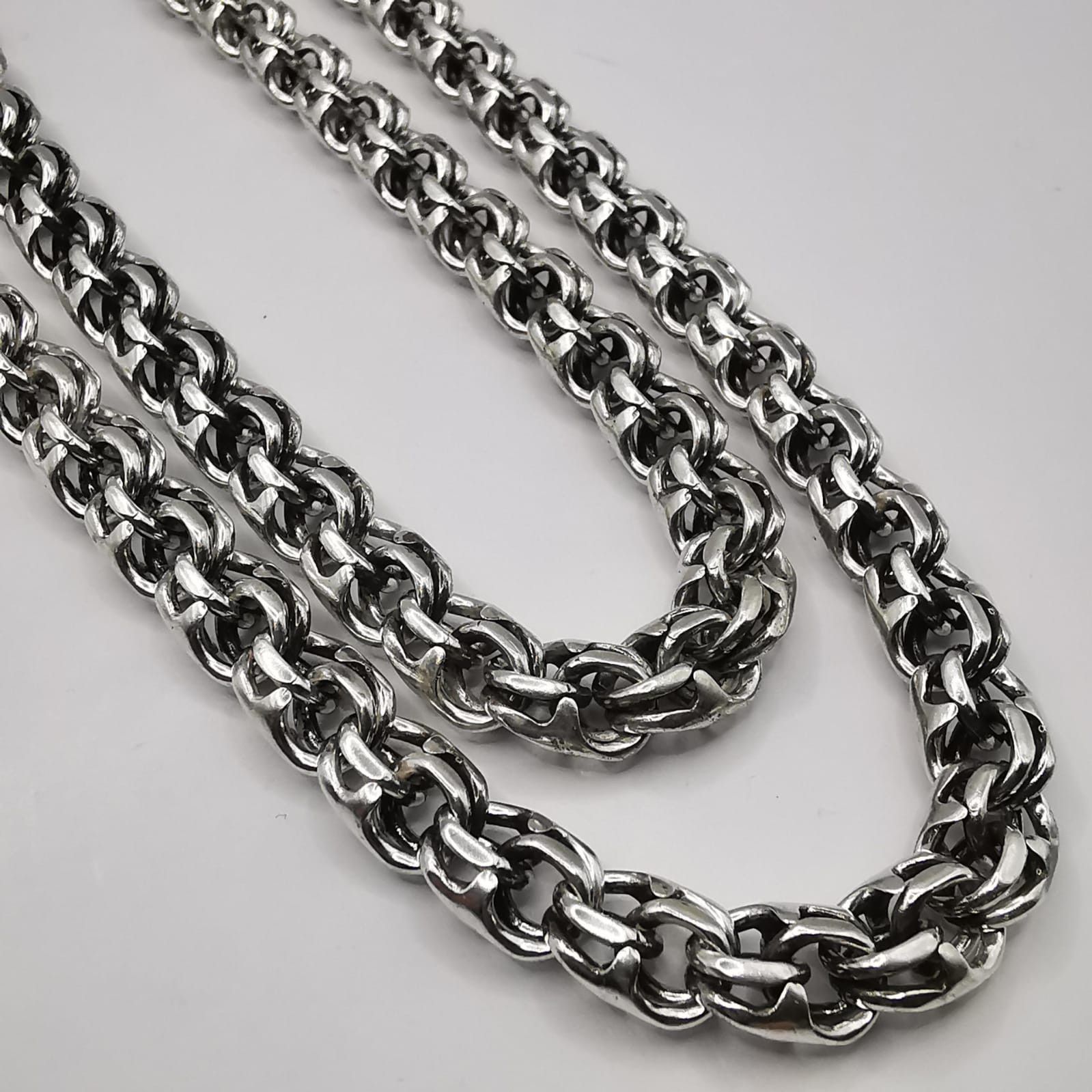 Sterling Silver Vintage Chain,925 Sterling Silver,Signed ,Handmade 57,77g Size ONE SIZE - 7 Thumbnail