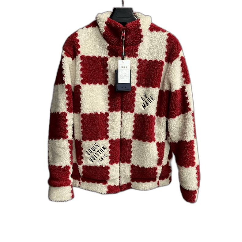 Louis Vuitton Louis Vuitton Red Checkered ZipUp Jacket-250