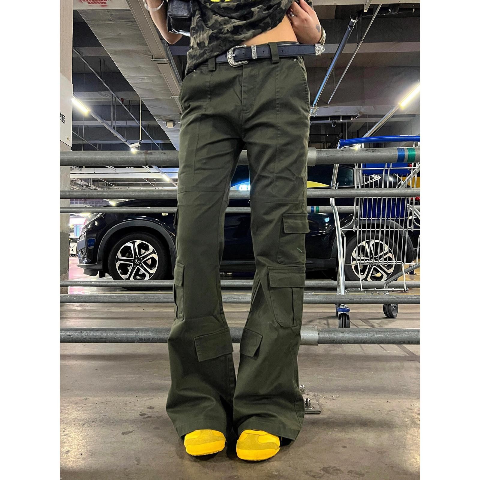 Vintage Flare Multi Pocket Cargo Pants, Stacked Pants / Trousers Size 30" / US 8 / IT 44 - 1 Thumbnail