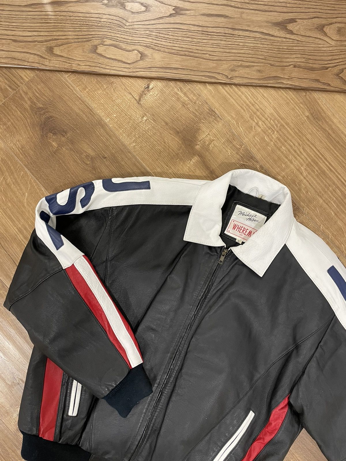 Genuine Leather Vintage USA Flag Top Gun Genuine Leather Pilot Bomber Jacket Size US L / EU 52-54 / 3 - 4 Thumbnail