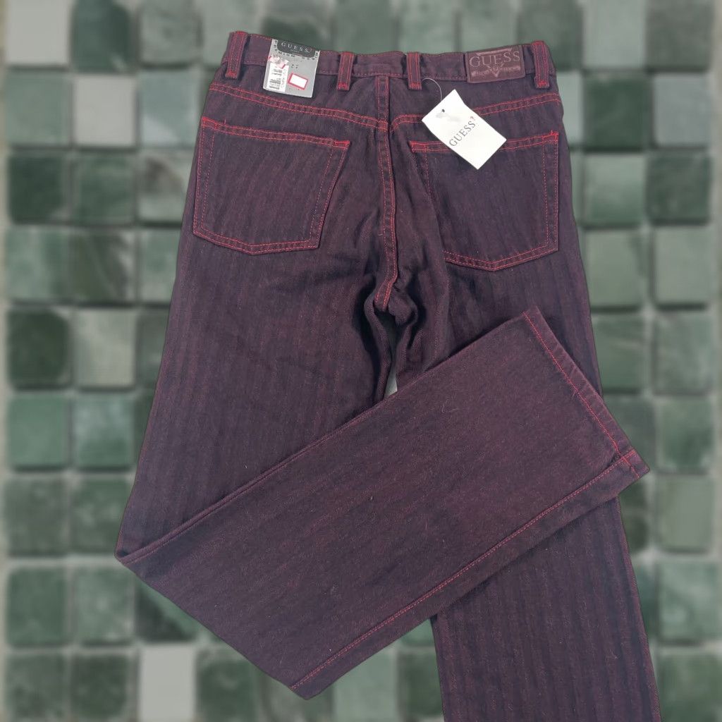 Guess VINTAGE GUESS USA Jeans Women 27x31 Red Black Striped Premium DeadStock NWT Jeans Women 27x31 Red Black Striped Premium DeadStock NWT Size 27" / US 4 / IT 40 - 1 Thumbnail