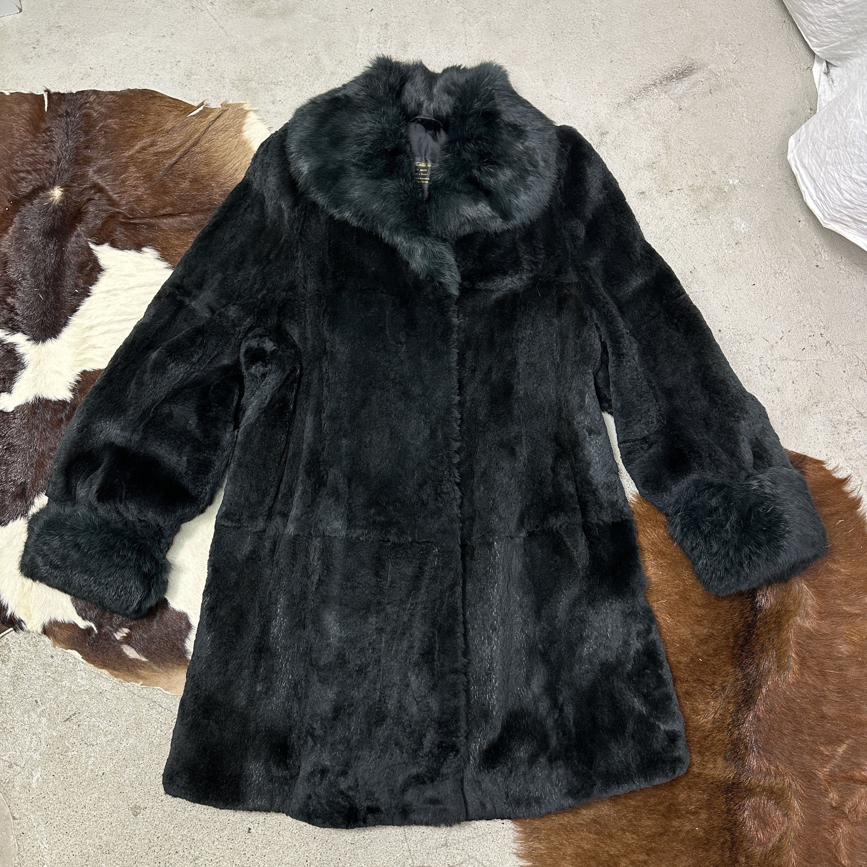Vintage Vintage Old Money Maxi Bootle Green Rabbit Fur 90s Size L / US 10 / IT 46 - 4 Thumbnail