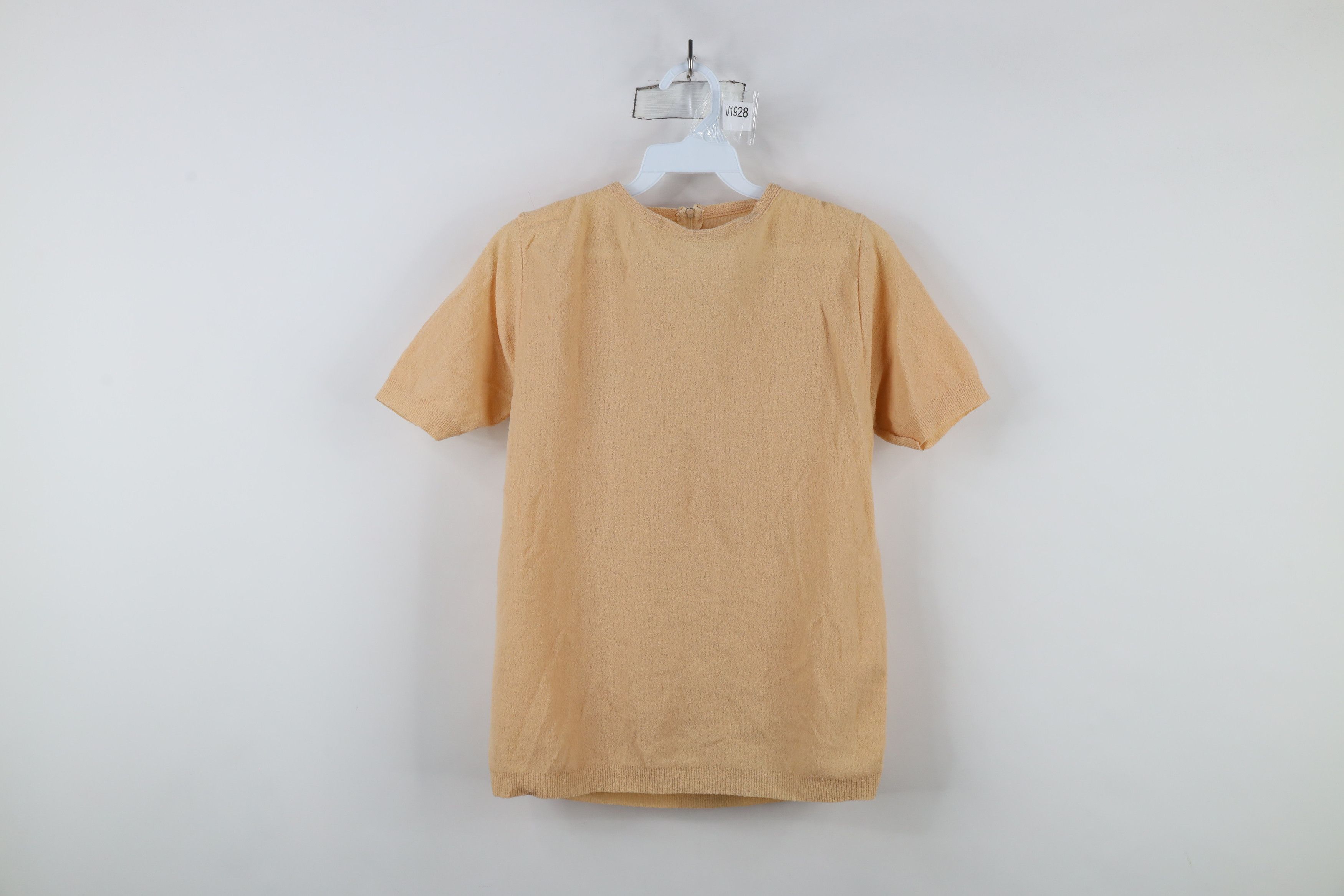 Vintage Vintage 70s Ban Lon Knit Back Zip Short Sleeve T-Shirt Beige Size XS / US 0-2 / IT 36-38 - 1 Thumbnail