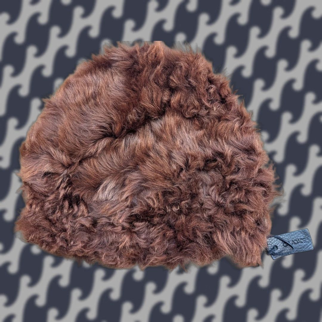 Vintage CALA JADE Beanie Hat One Size Lamb Sheering Leather Brown Fur Womens Size ONE SIZE - 1 Thumbnail