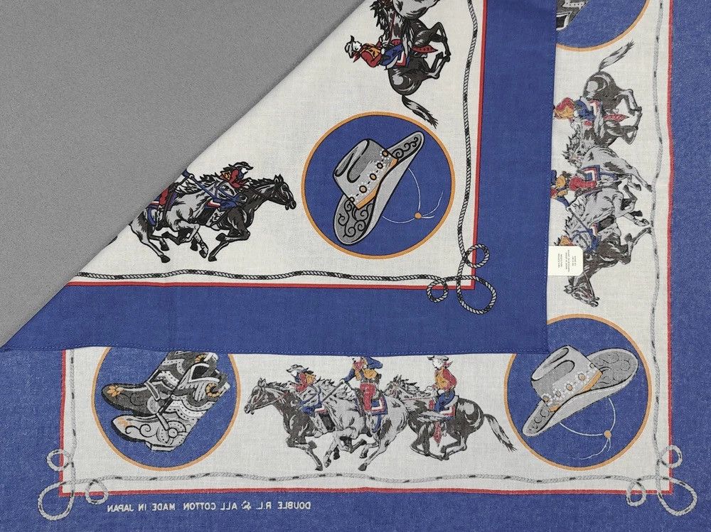 RRL Ralph Lauren RRL Vintage Rodeo Cowboy Bandanna COTTON Scarf handkerchief Size ONE SIZE - 14 Thumbnail