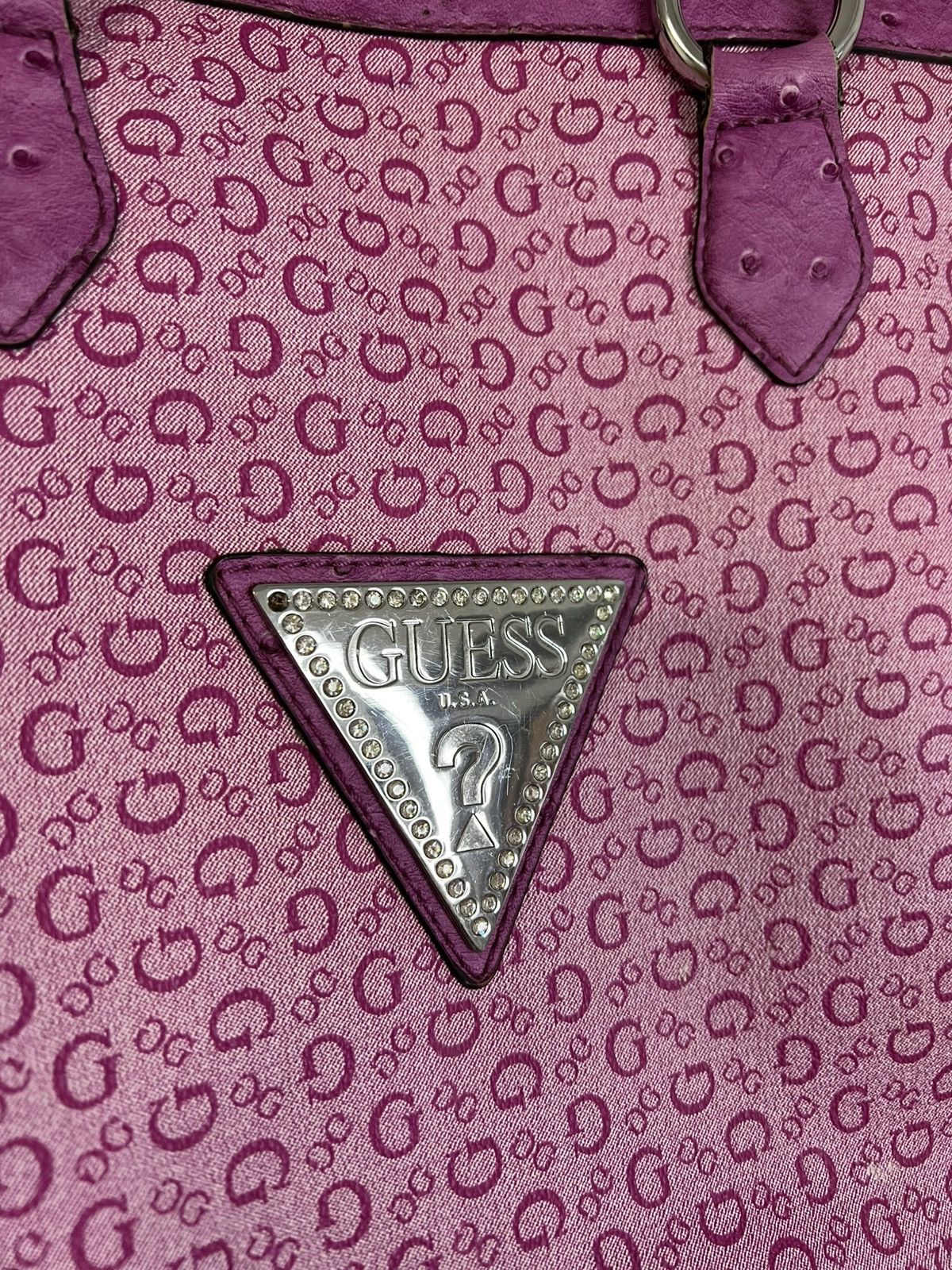 Guess Tote bag guess vintage monogram pink Size ONE SIZE - 5 Thumbnail