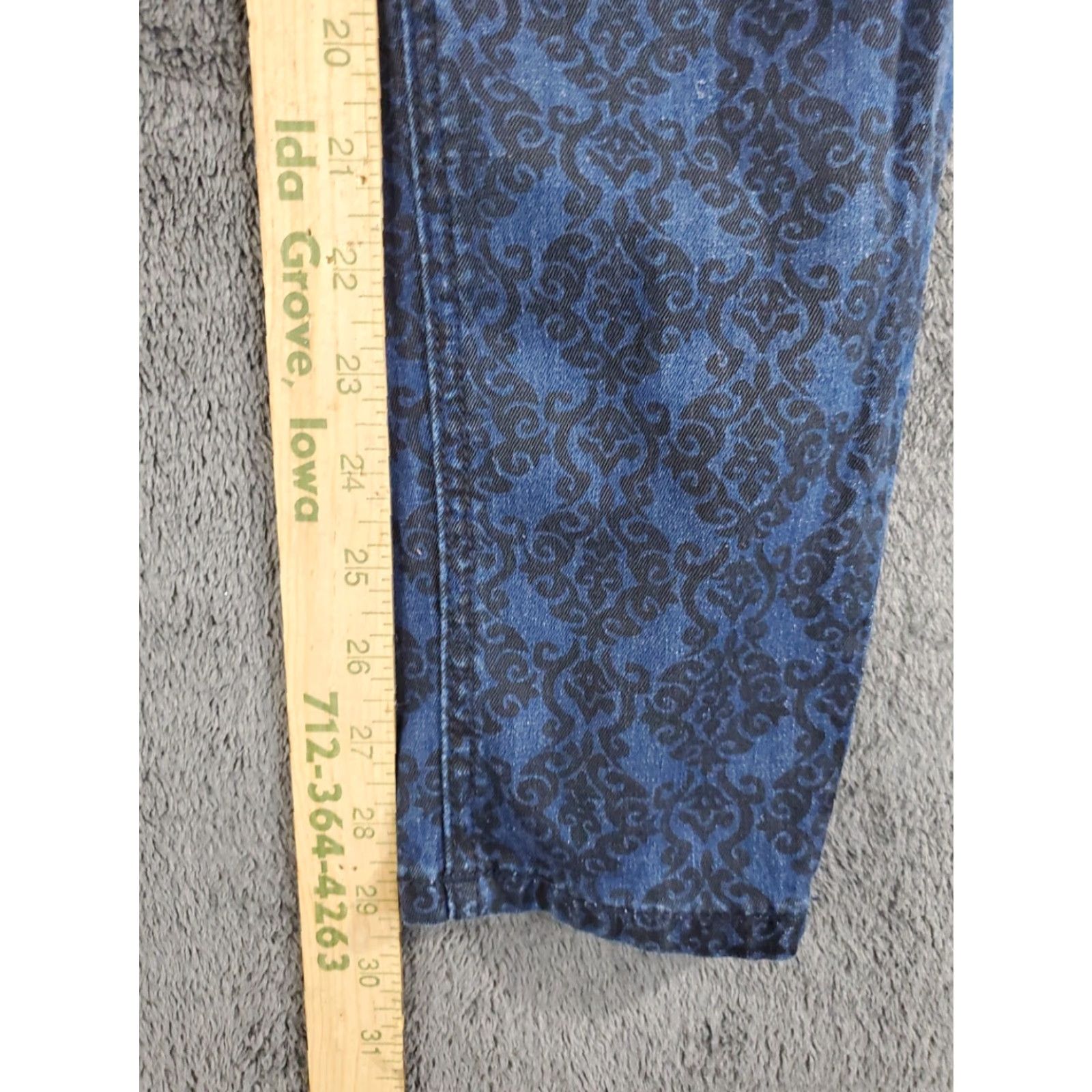 Vintage VIGOSS The Jagger Jeans Skinny 27x31 Blue Paisley Stretch Denim Patterned Women Regular Size XS-? (invalid) Size 27" / US 4 / IT 40 - 5 Thumbnail