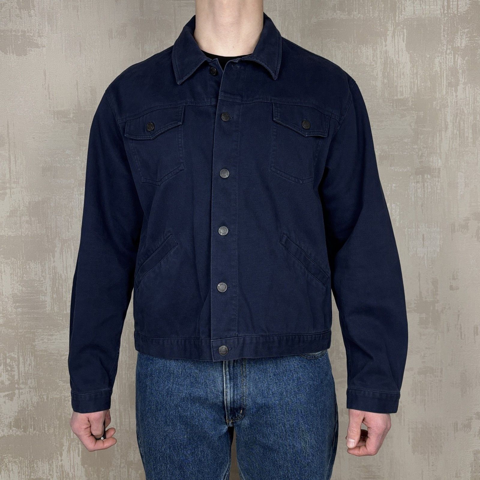 Vintage Zantos Trucker Jacket Navy Blue Size US XL / EU 56 / 4 - 2 Thumbnail