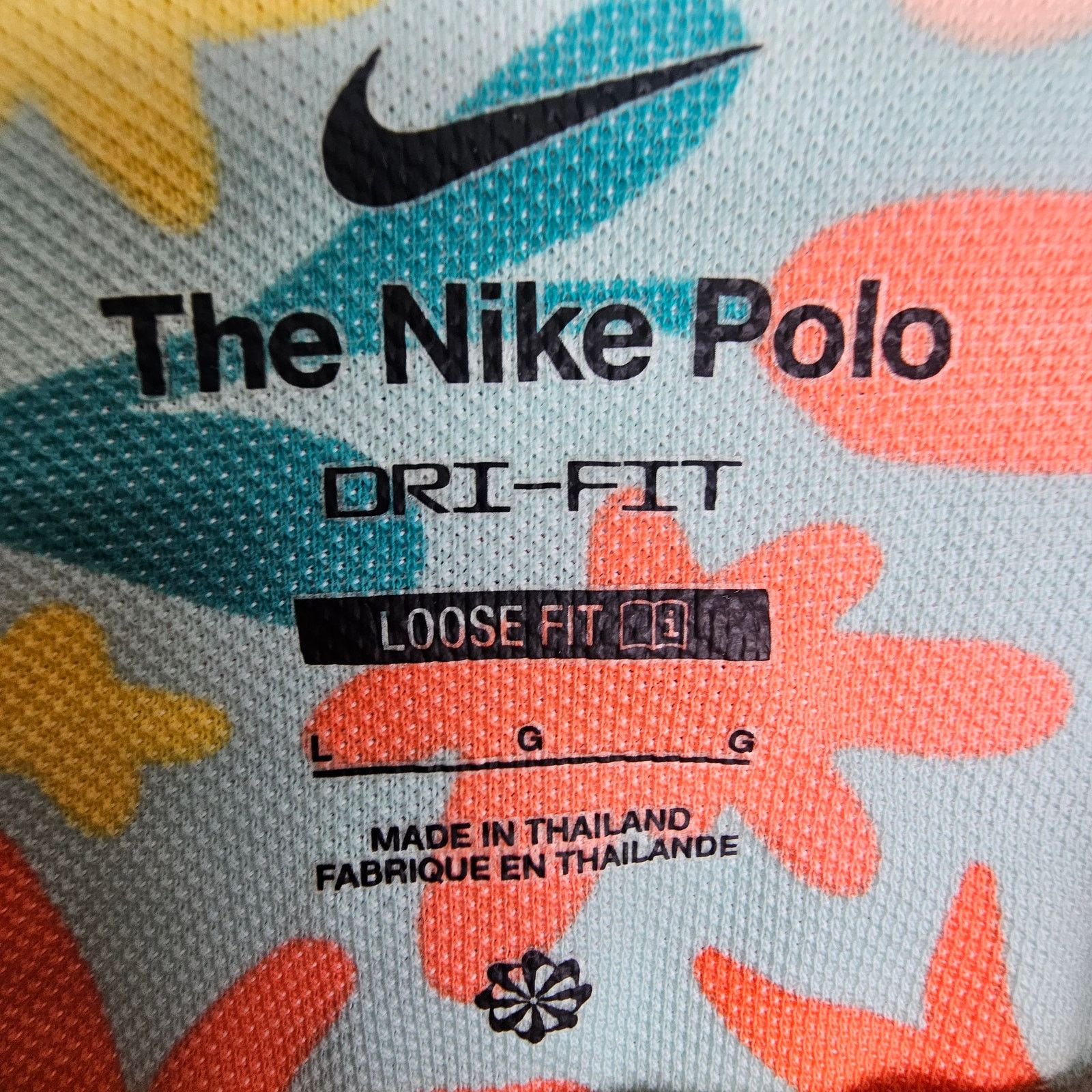 Nike Nike Women Floral Cropped Polo Shirt Dri-Fit Sporty Stretch Size L / US 10 / IT 46 - 6 Thumbnail