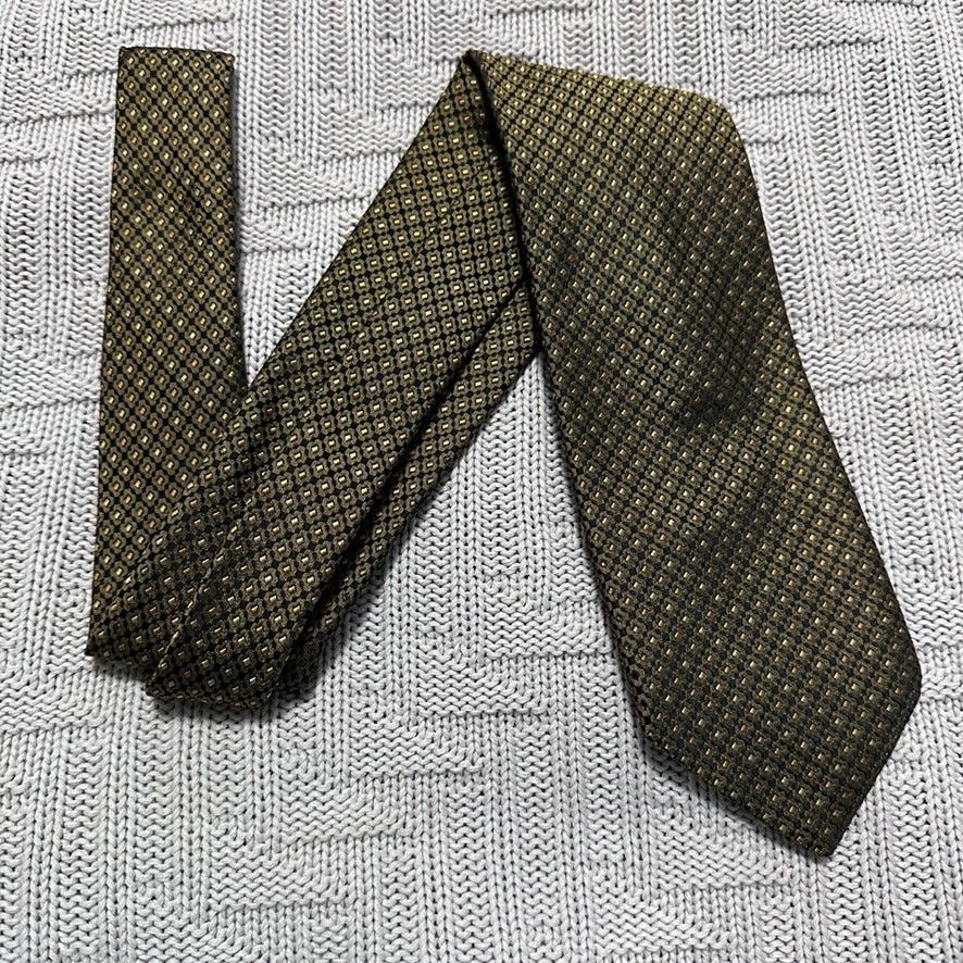 Vintage Vintage Gimbels bronze geometric print silk tie Size ONE SIZE - 1 Thumbnail