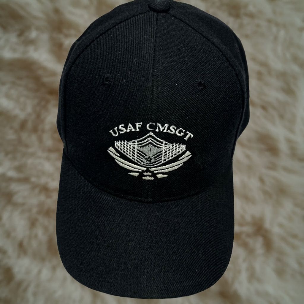 Bally Vintage USAF CMSGT Black Ball Cap Adjustable Baseball Hat One Size Mens Black Cap Size ONE SIZE - 1 Thumbnail